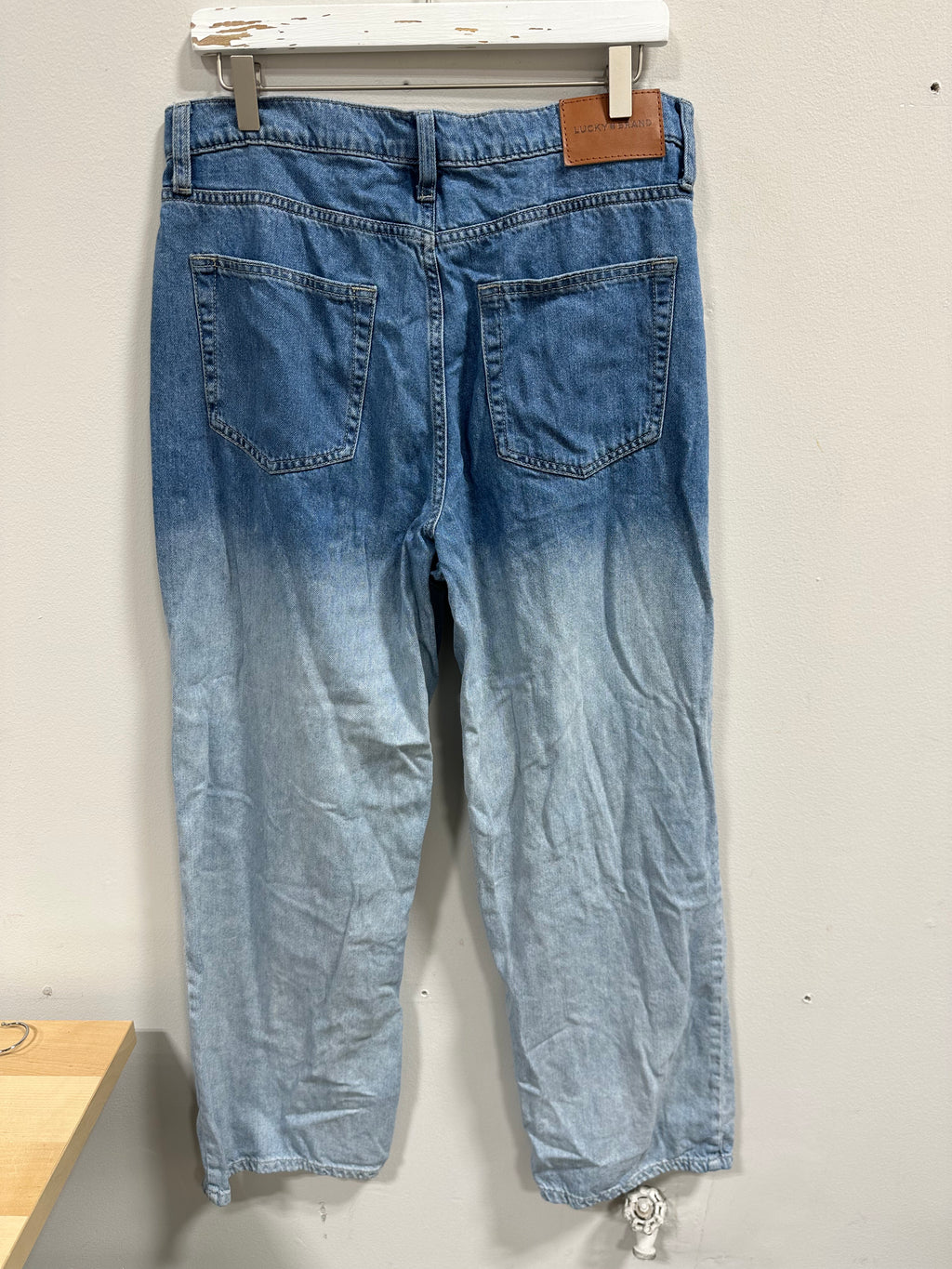 Lucky Brand Ombre Faded Wide Leg Jeans Womens Size 10 / 30 Regular Dip Dye