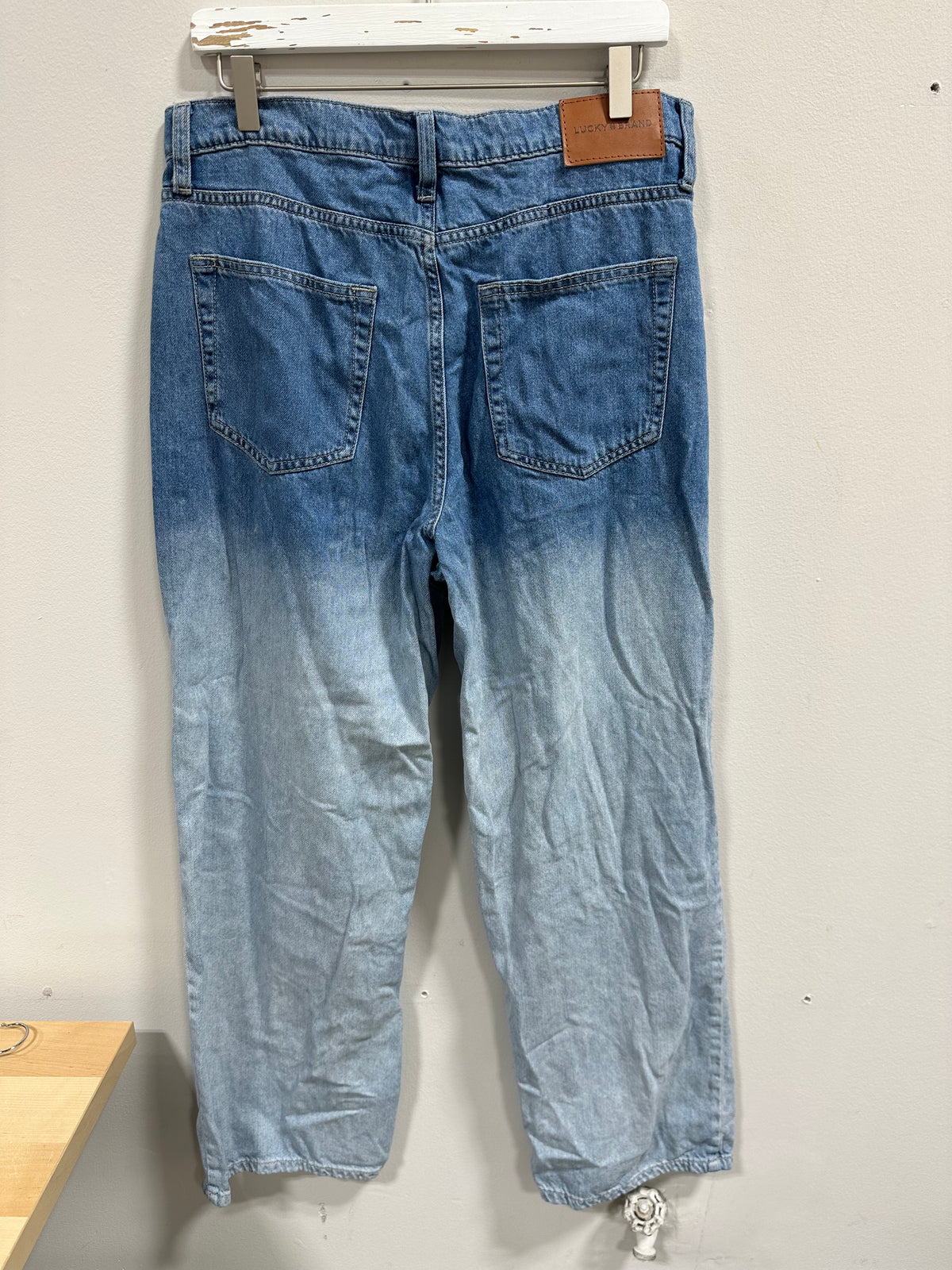 Lucky Brand Ombre Faded Wide Leg Jeans Womens Size 10 / 30 Regular Dip Dye
