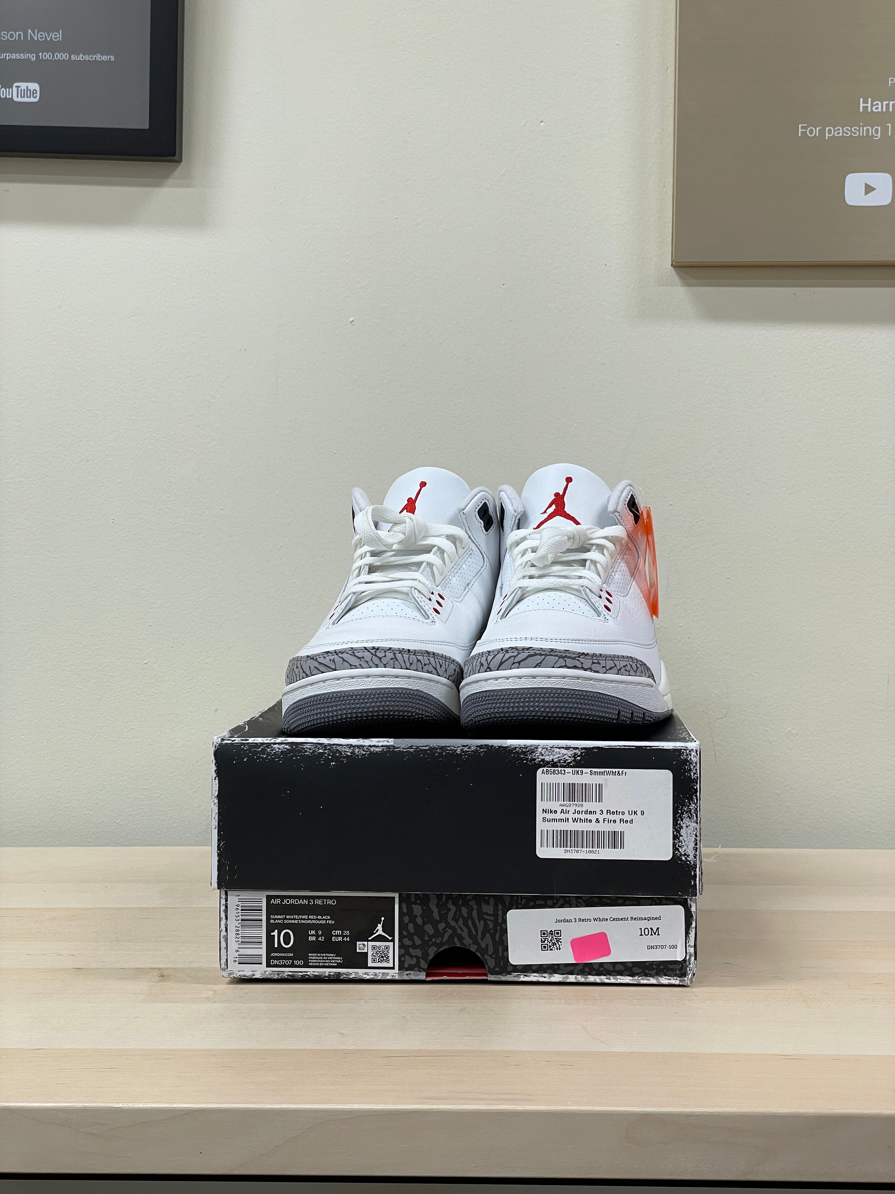 Jordan 3 Retro White Cement Reimagined Sz 10
