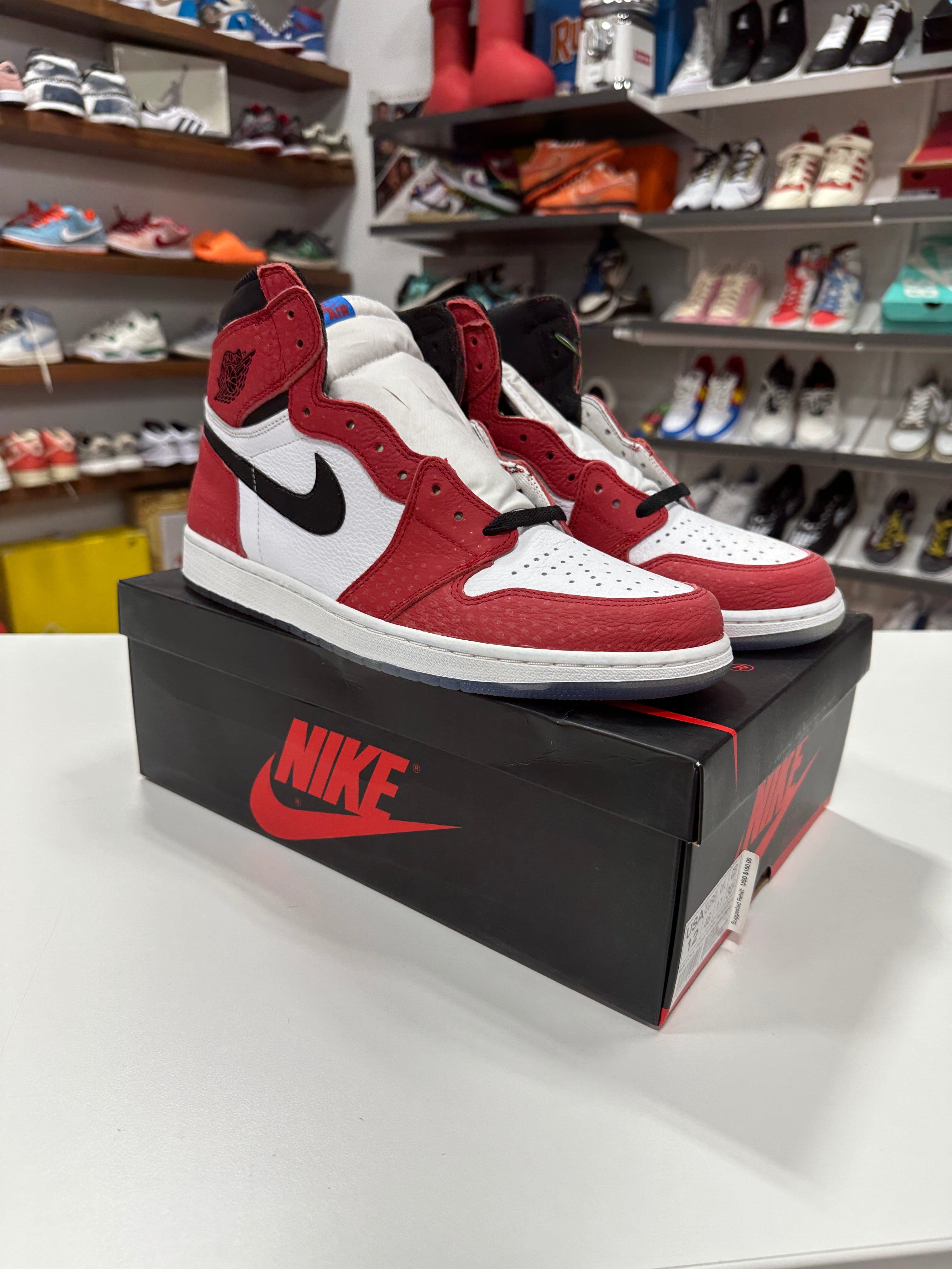 Jordan 1 Retro High Spider-Man Origin Story Sz 12
