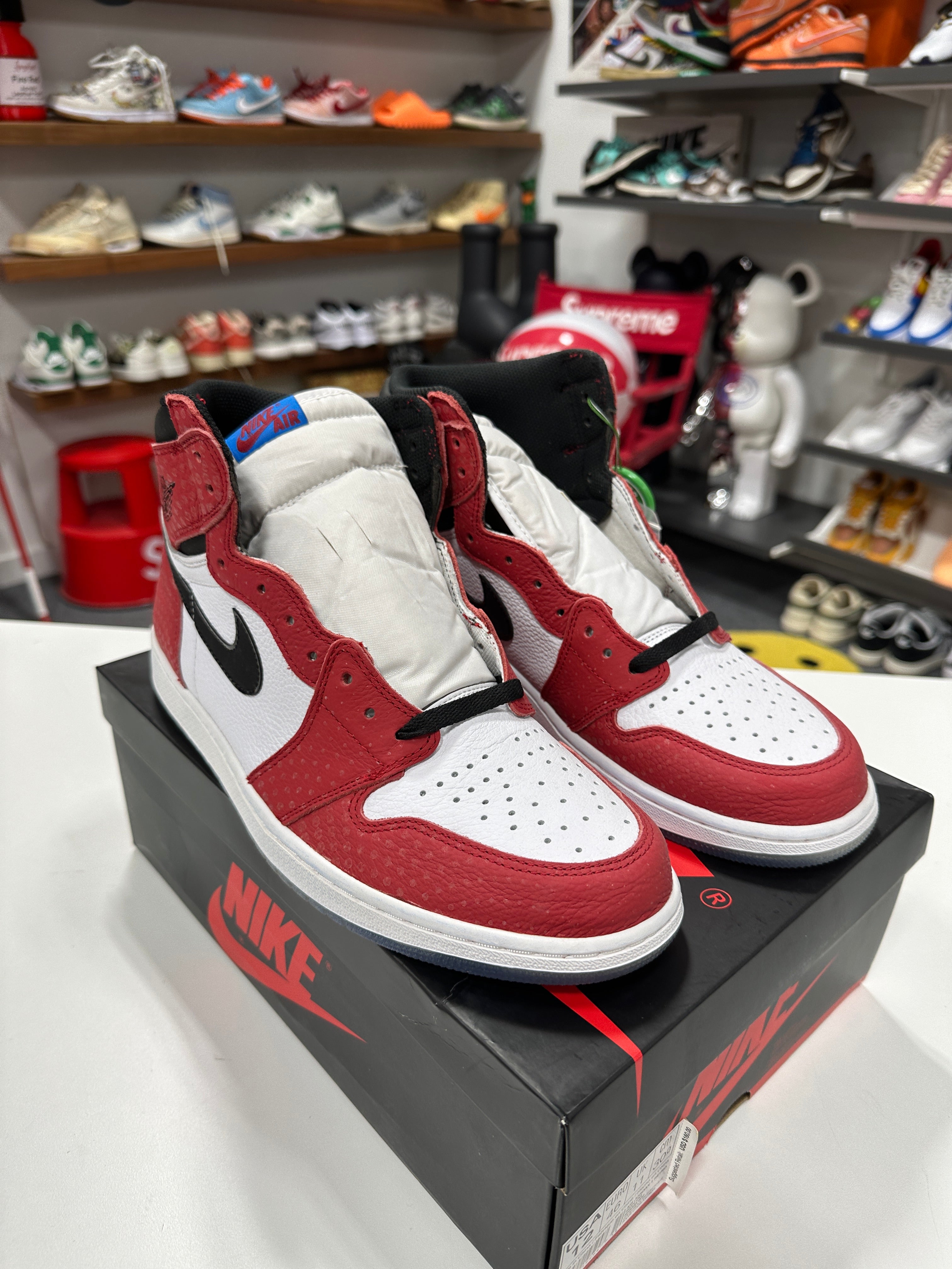 Jordan 1 Retro High Spider-Man Origin Story Sz 12