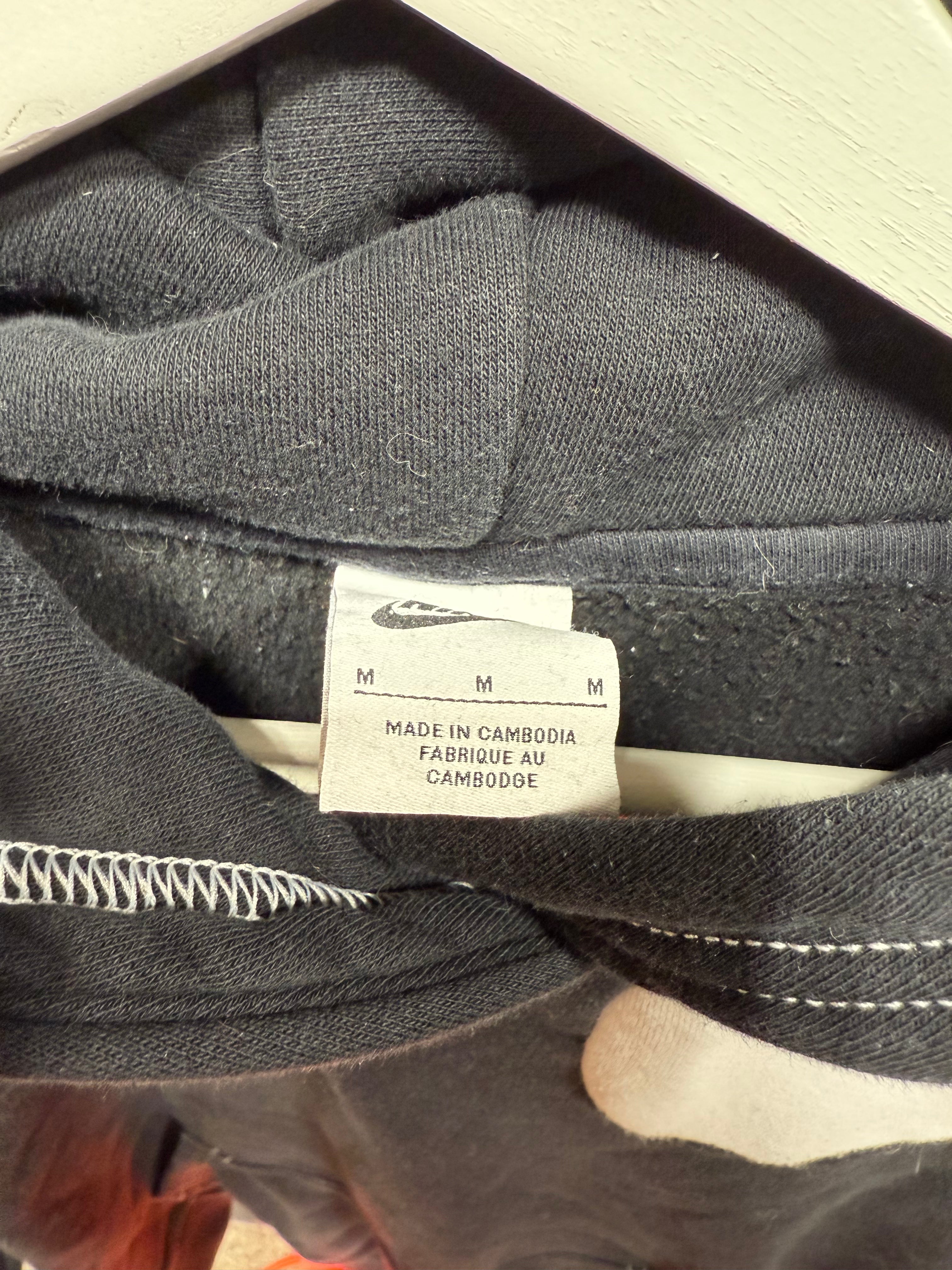Nike Double Shoulder Logo Hoodie Black Sz M