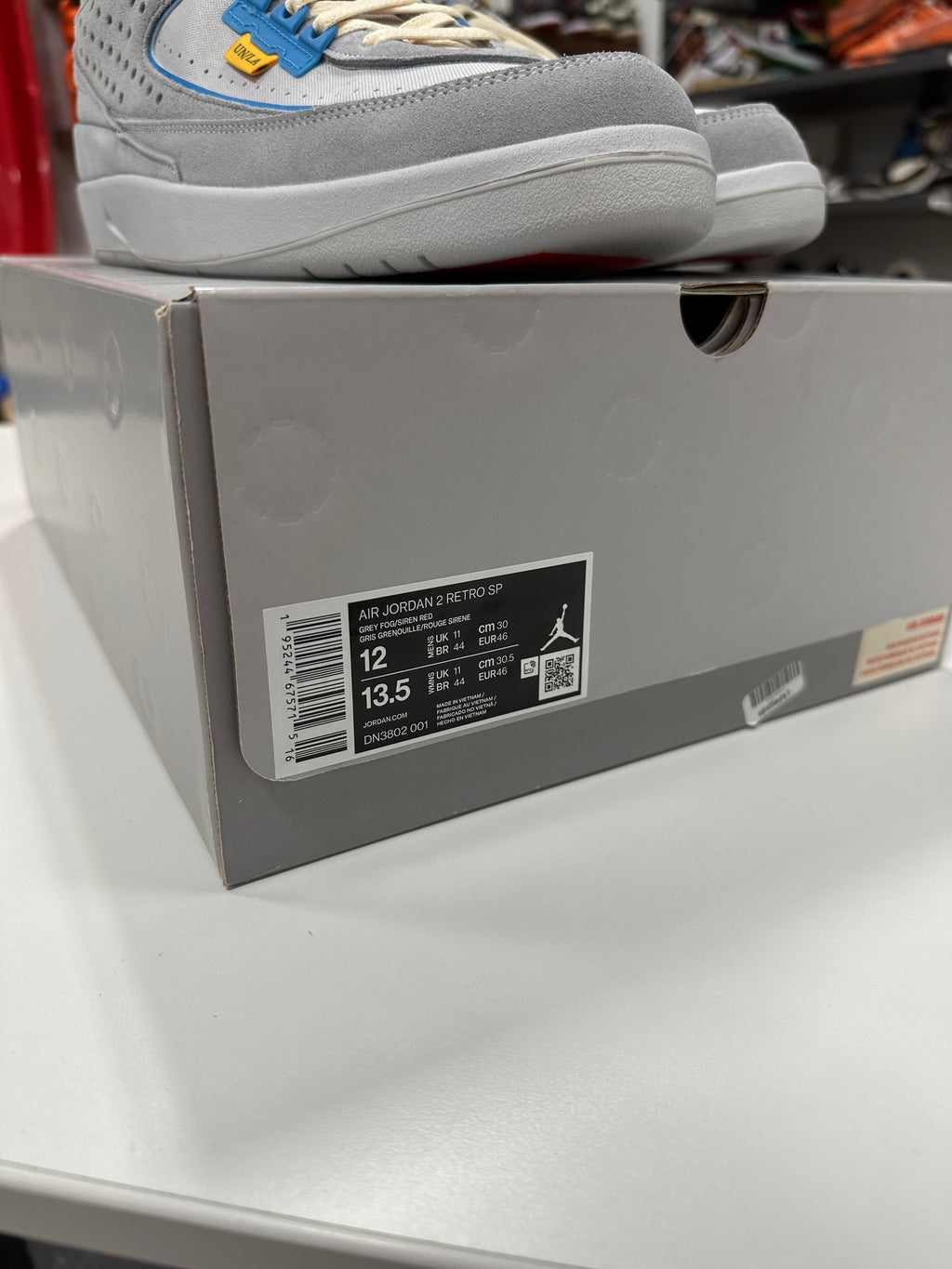 Jordan 2 Retro SP Union Grey Fog Sz 12