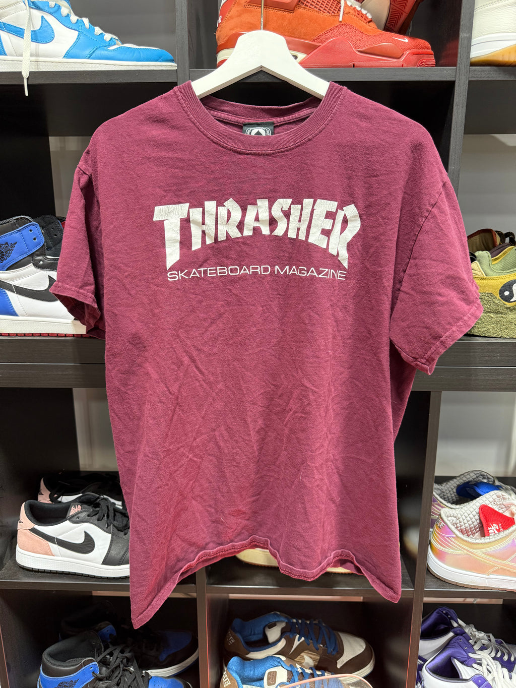 Thrasher T-Shirt Burgundy Sz L