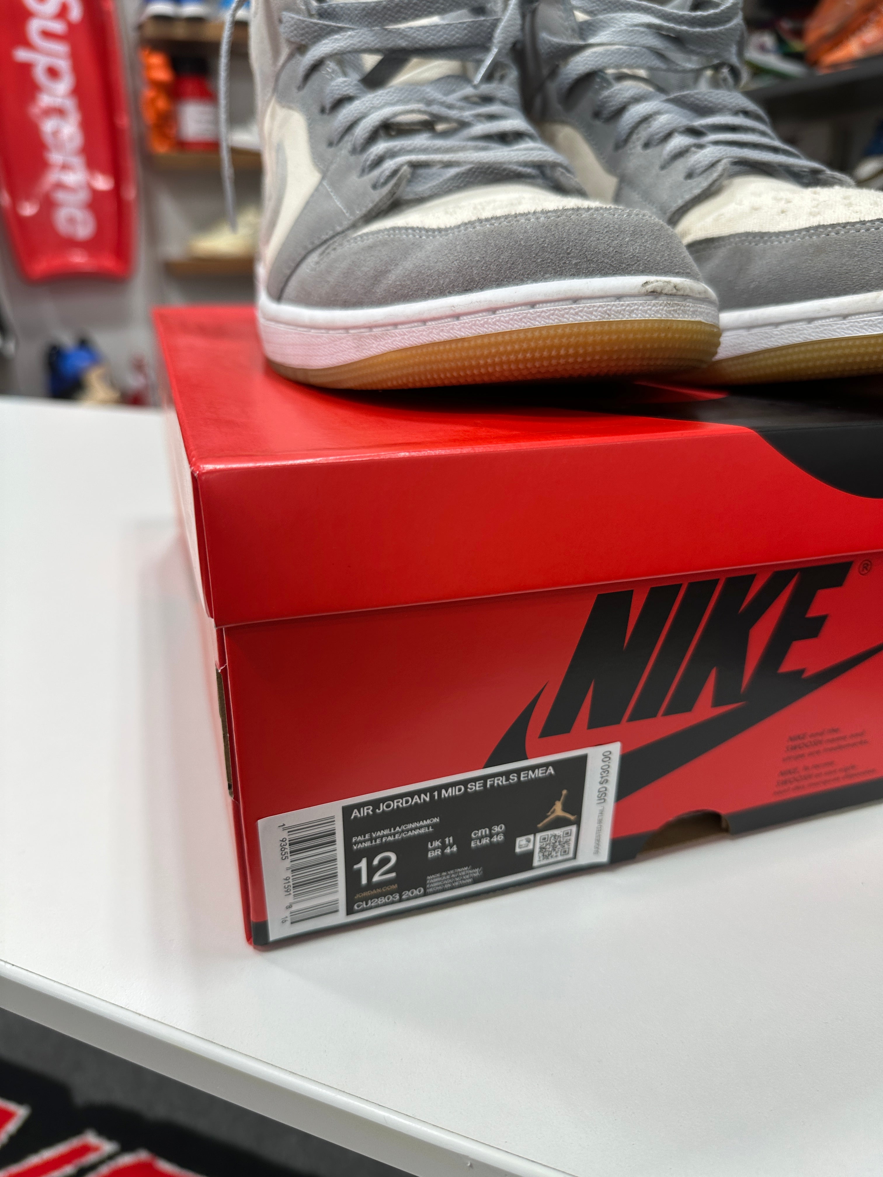 Jordan 1 Mid SE Coconut Milk Particle Grey Sz 12