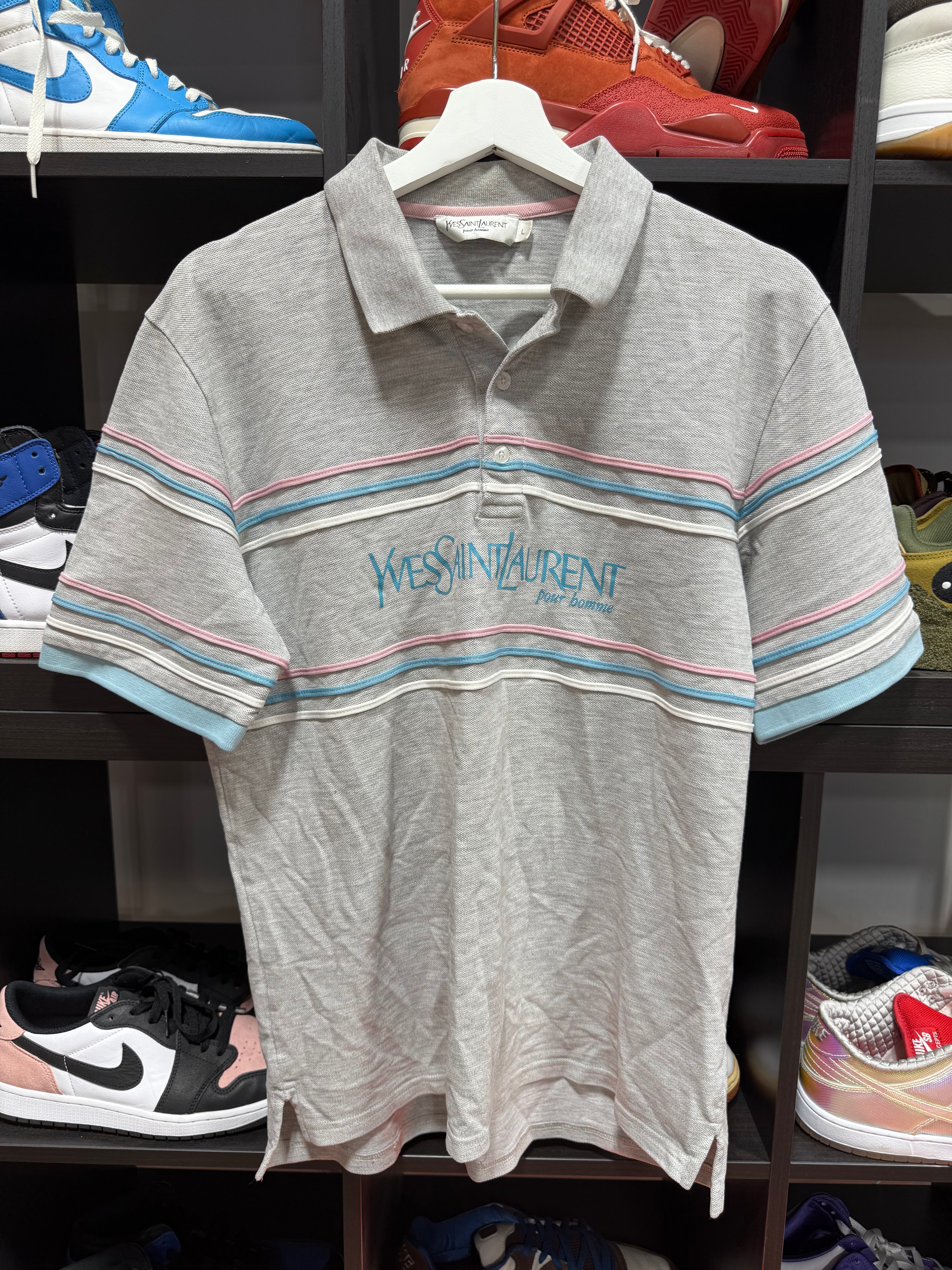 Yve Saint Laurent Collard Polo Shirt Sz L