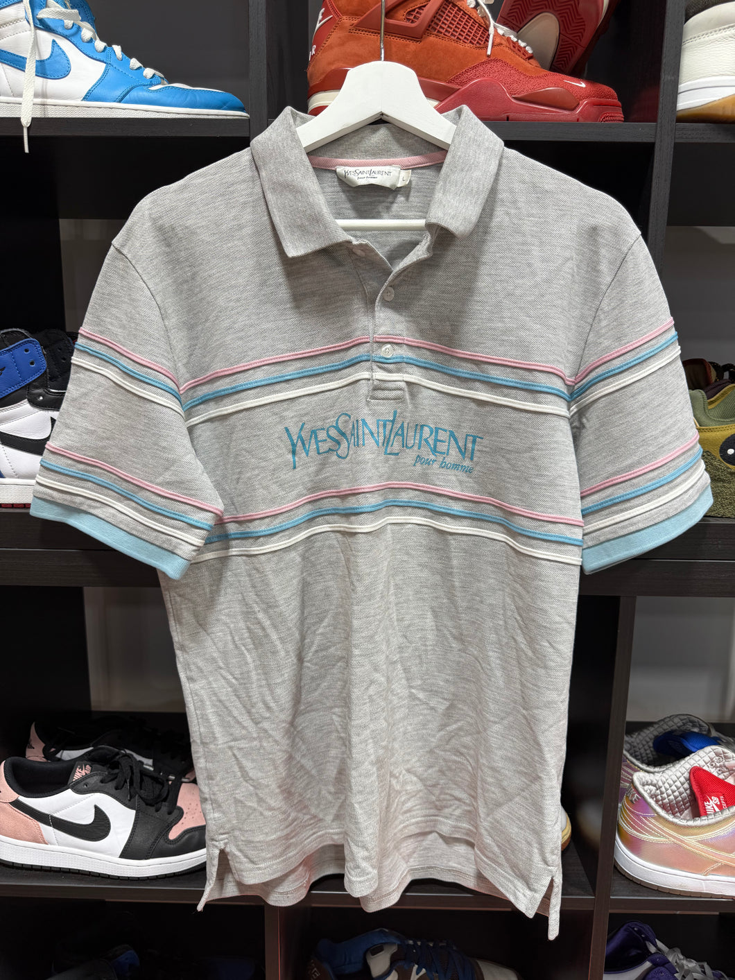 Yve Saint Laurent Collard Polo Shirt Sz L