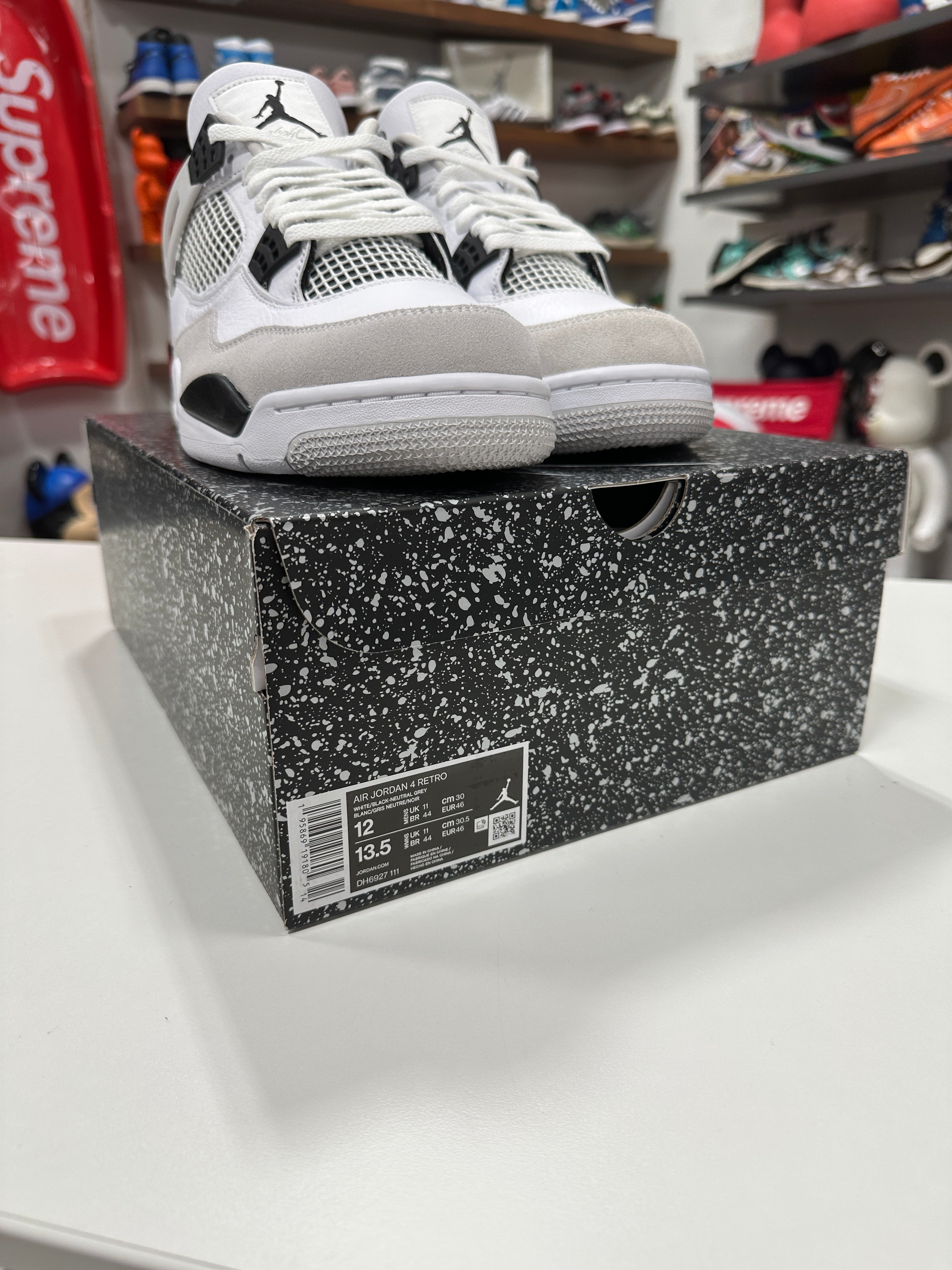 Jordan 4 Retro Military Black Sz 12