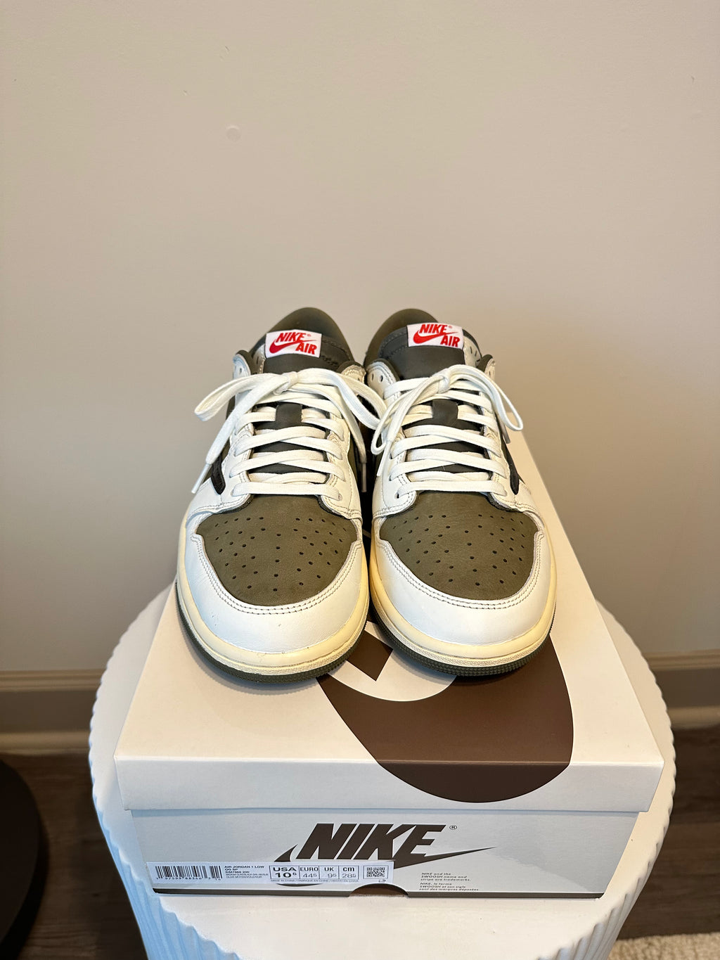 Jordan 1 Retro Low OG SP Travis Scott Medium Olive Sz 10.5