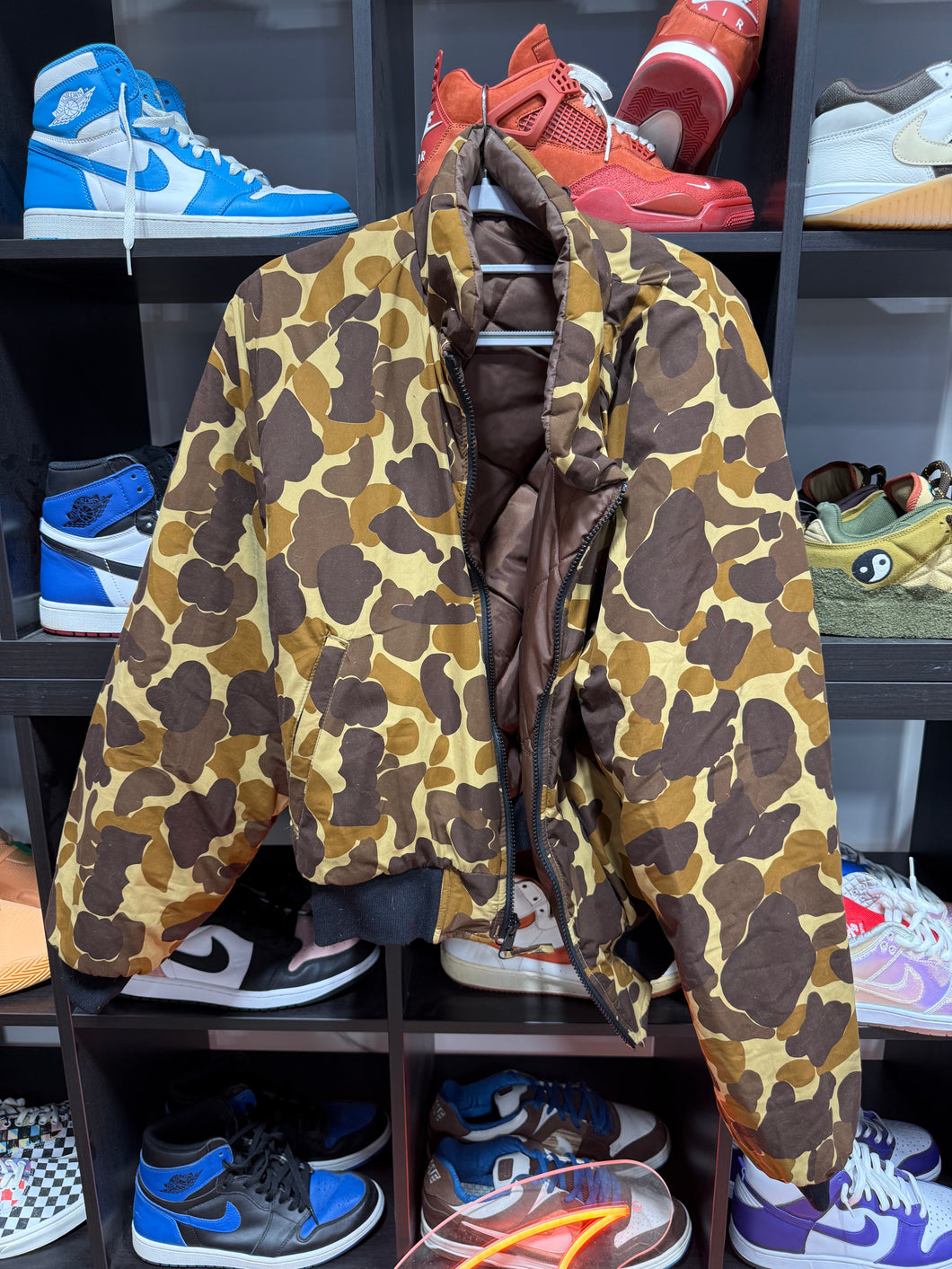 Vintage Field & Stream Reversible Camo Puffer Jacket Sz L