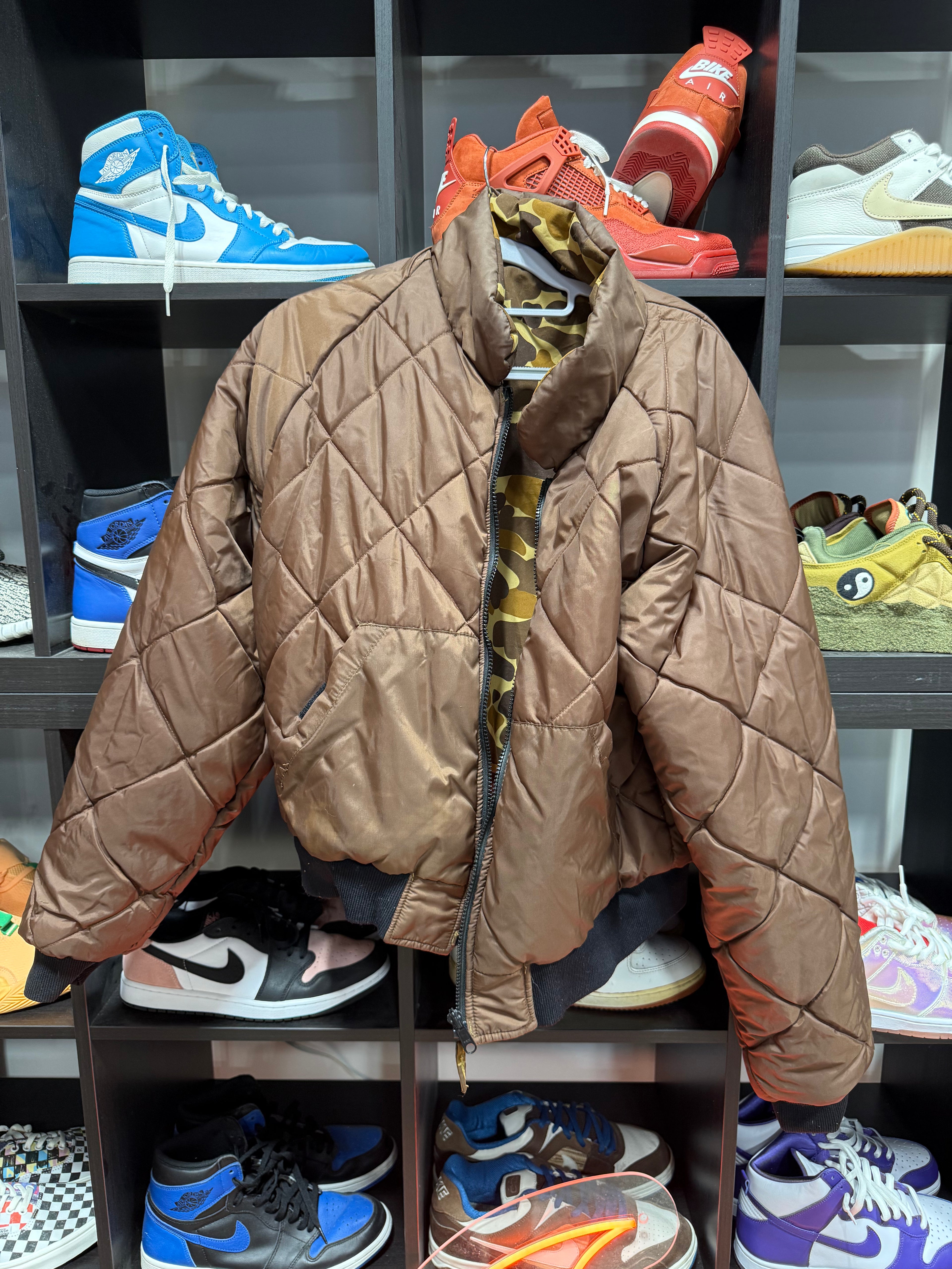 Vintage Field & Stream Reversible Camo Puffer Jacket Sz L
