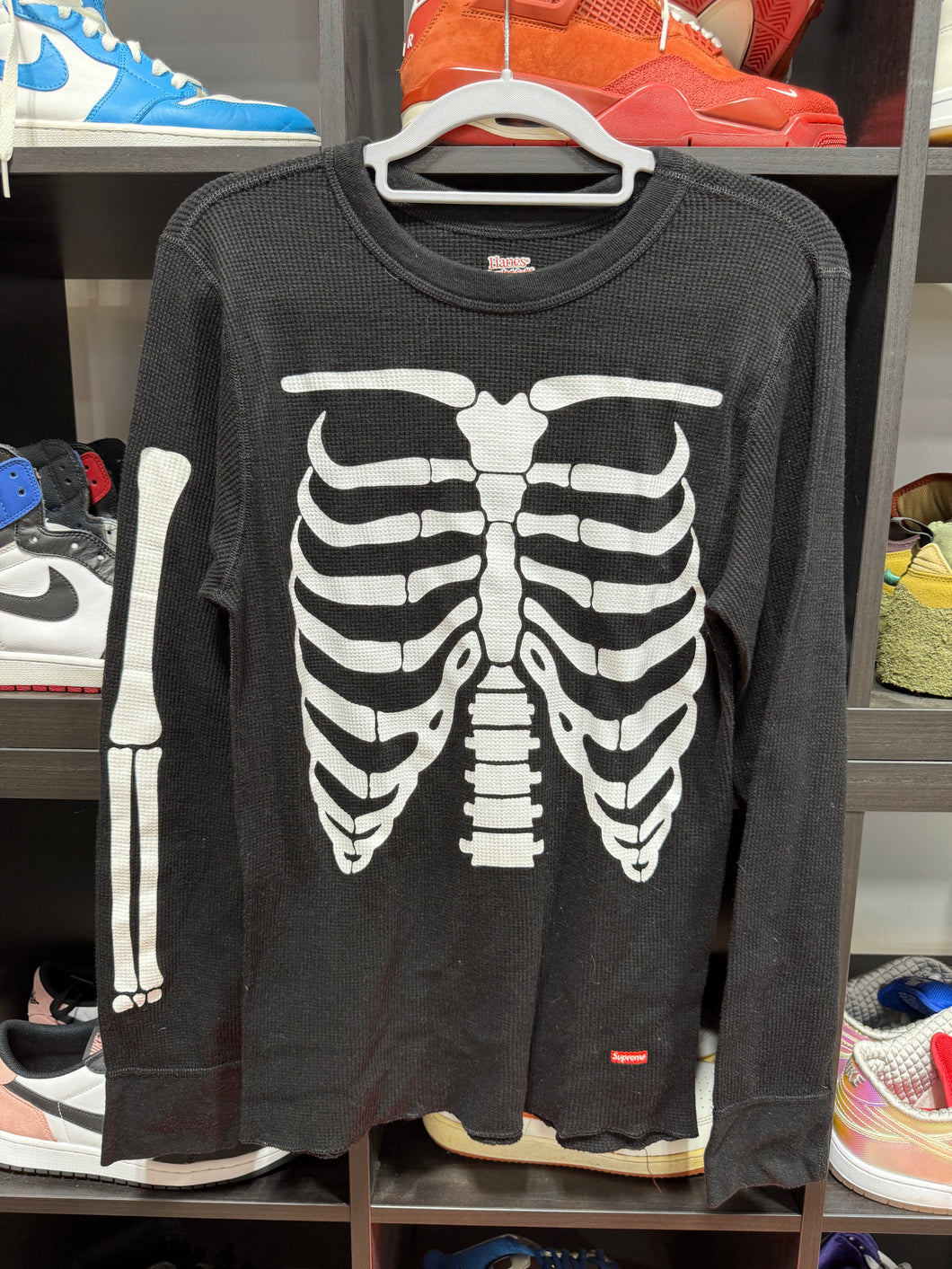 Supreme Hanes Bones Thermal Black Sz M