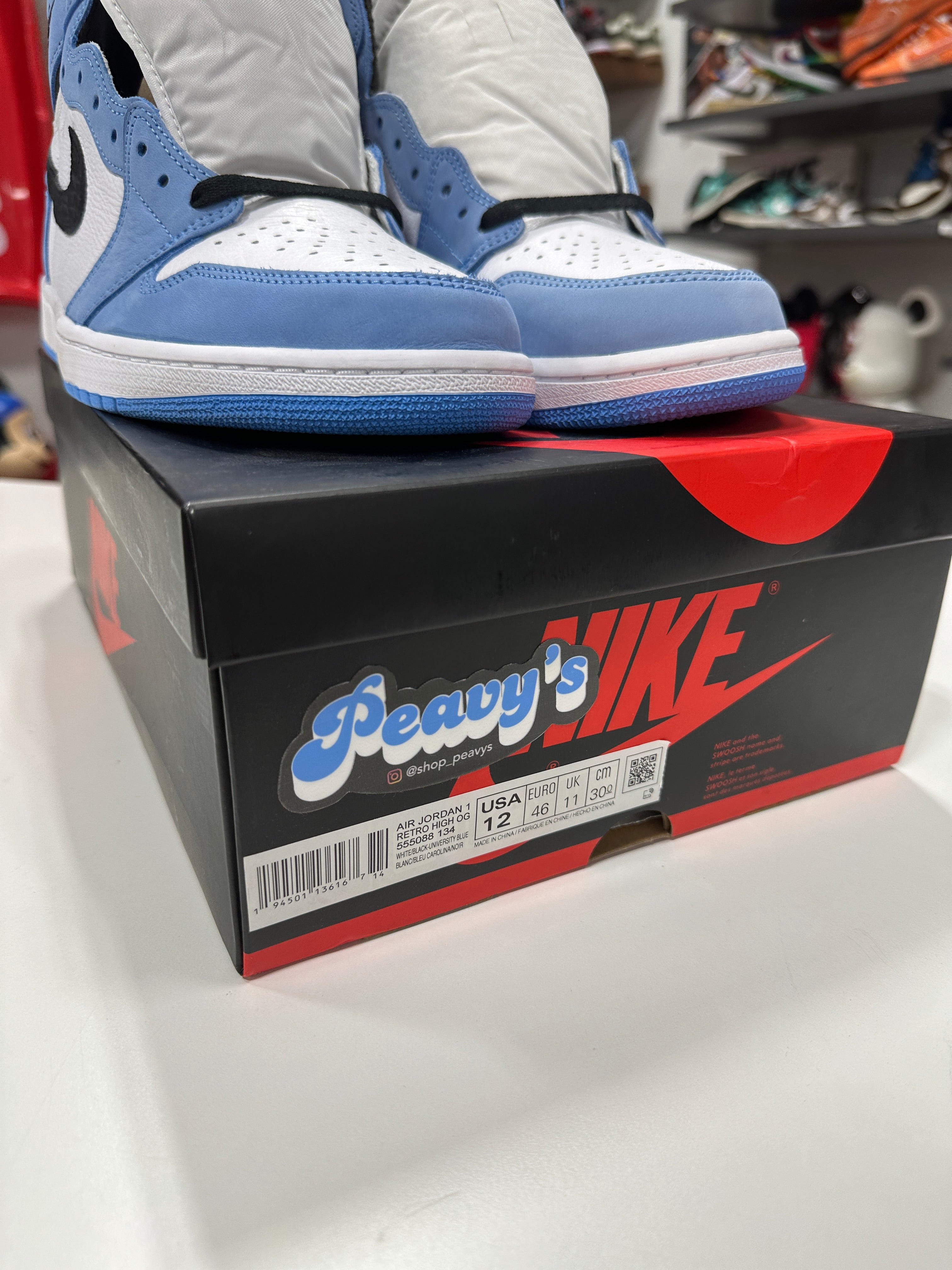 Jordan 1 Retro High OG University Blue Sz 12