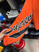 Load image into Gallery viewer, Supreme Sleeve Script Sideline Jacket Orange Sz M

