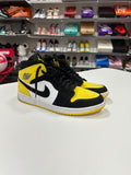 Jordan 1 Mid Yellow Toe Black Sz 12 NO BOX