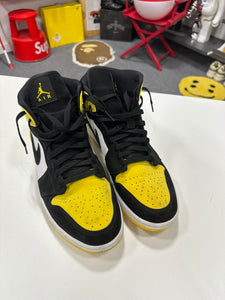 Jordan 1 Mid Yellow Toe Black Sz 12 NO BOX