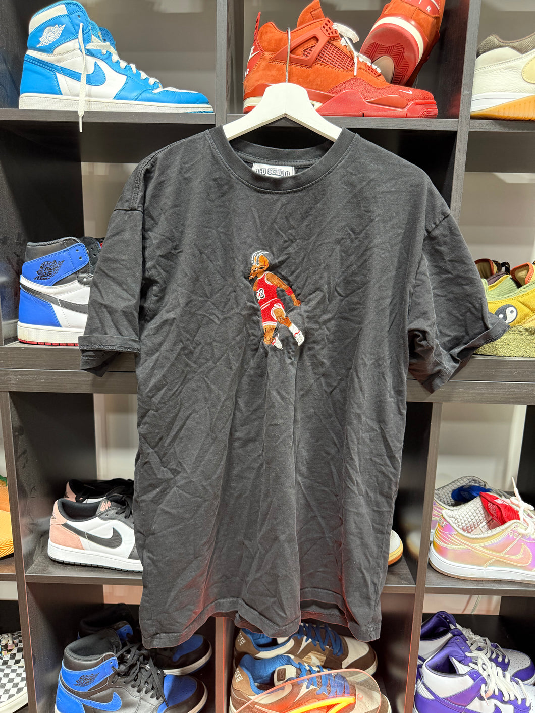 Old School Rookie Embroidered T-Shirt Goat Black Sz XL