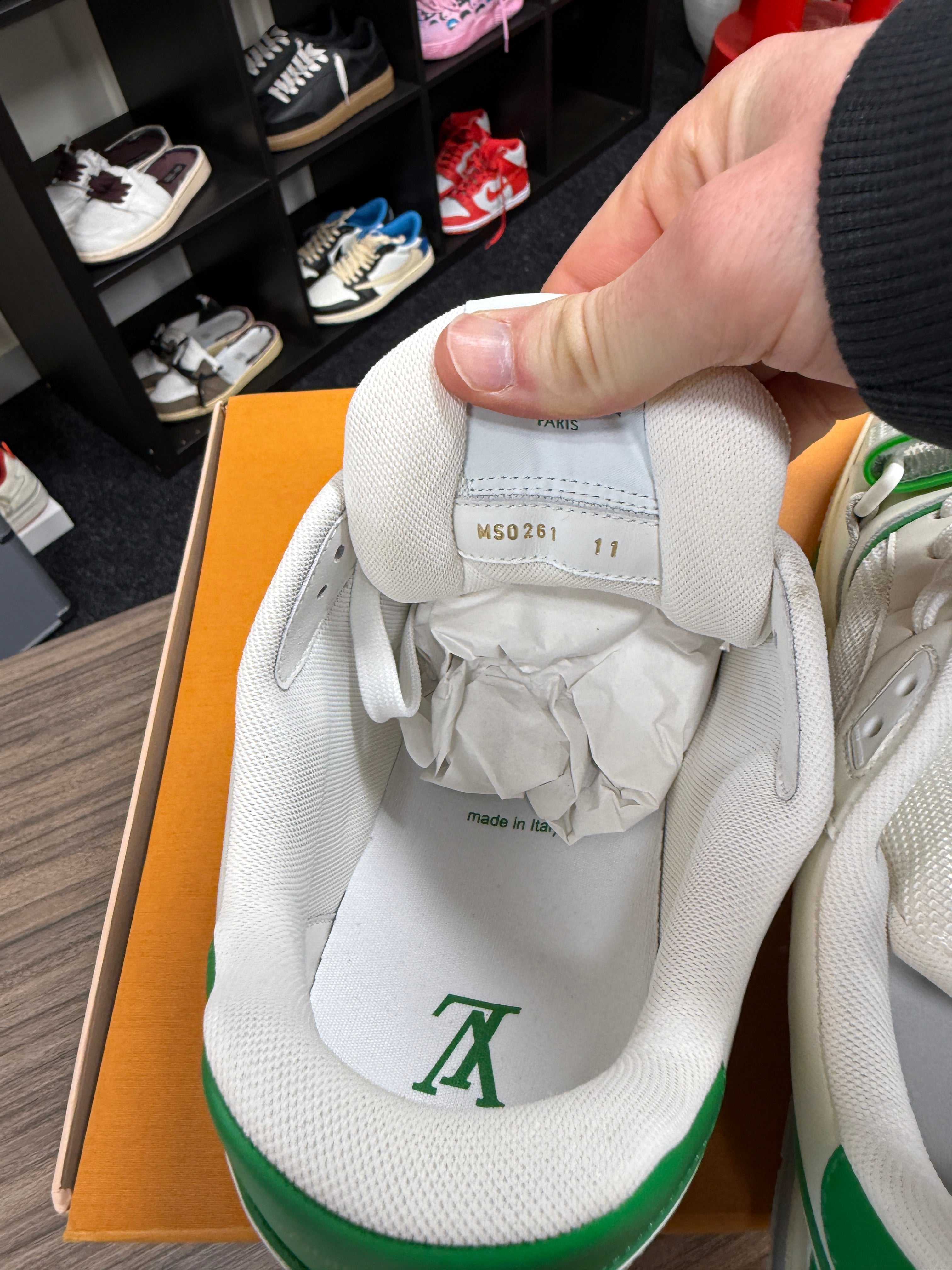 Louis Vuitton Trainer Green Mesh Sz LV 11 (Fits 12)