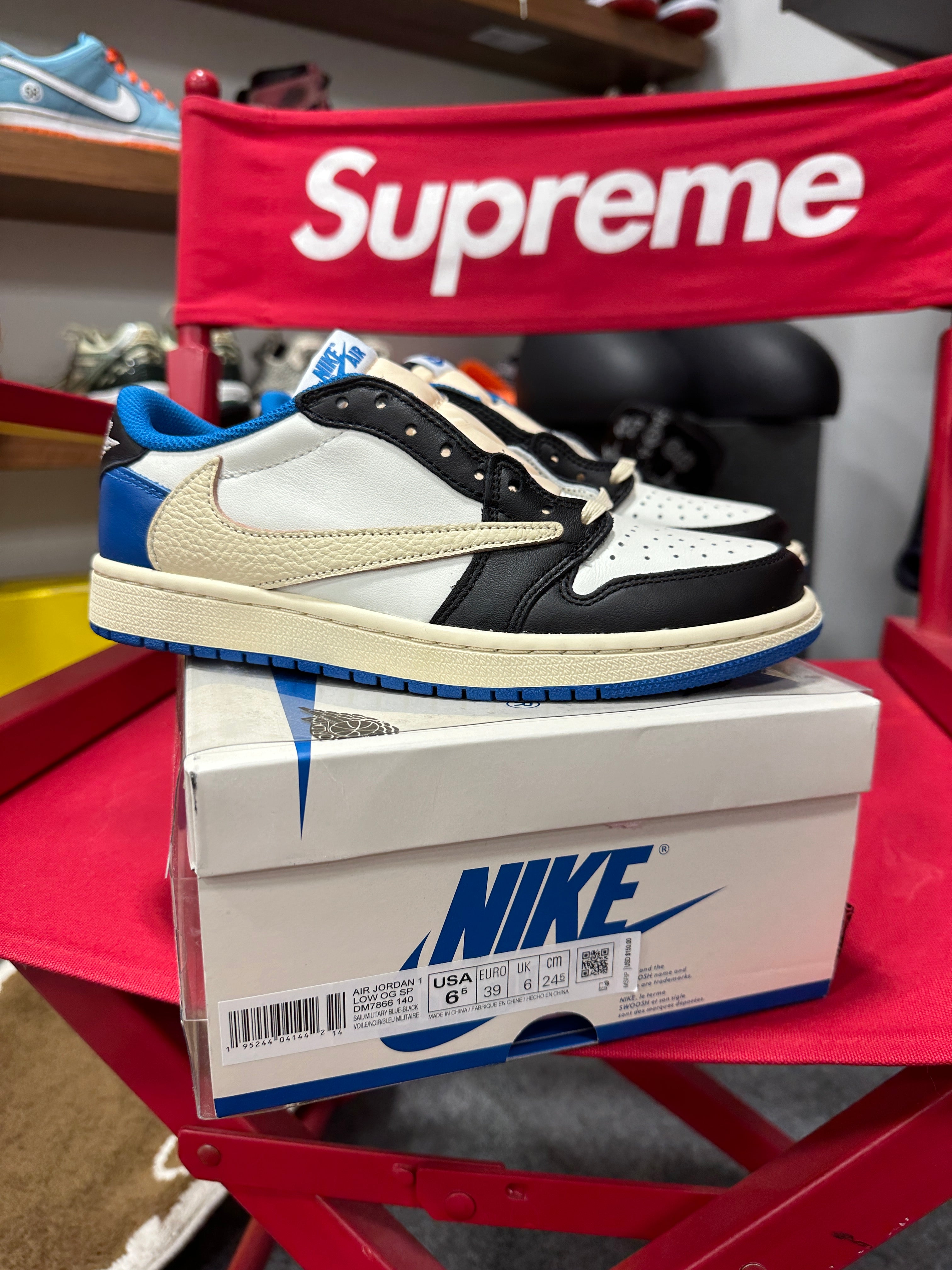 Travis Scott Fragment Jordan 1 Sz 6.5M 8W