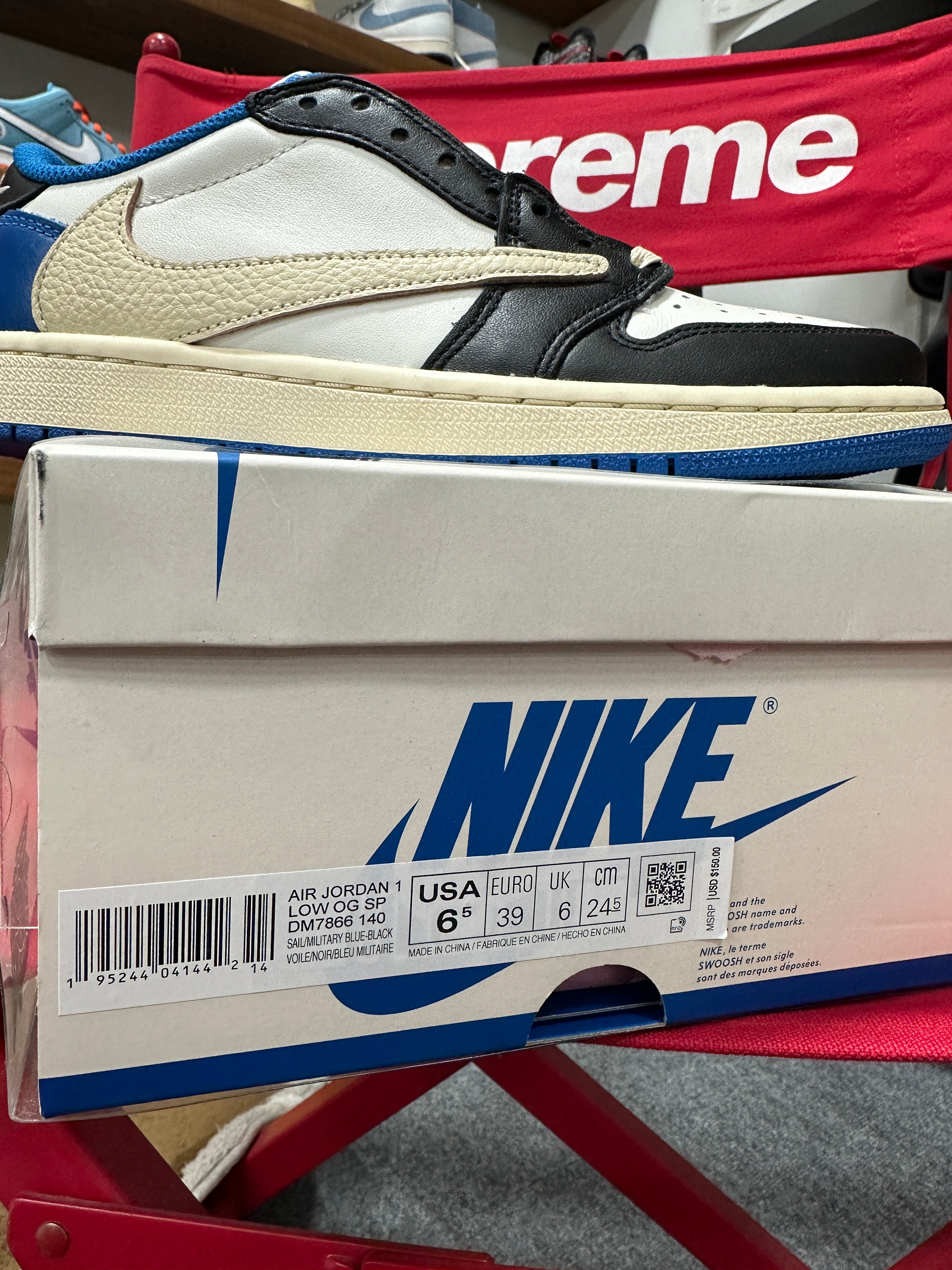 Travis Scott Fragment Jordan 1 Sz 6.5M 8W