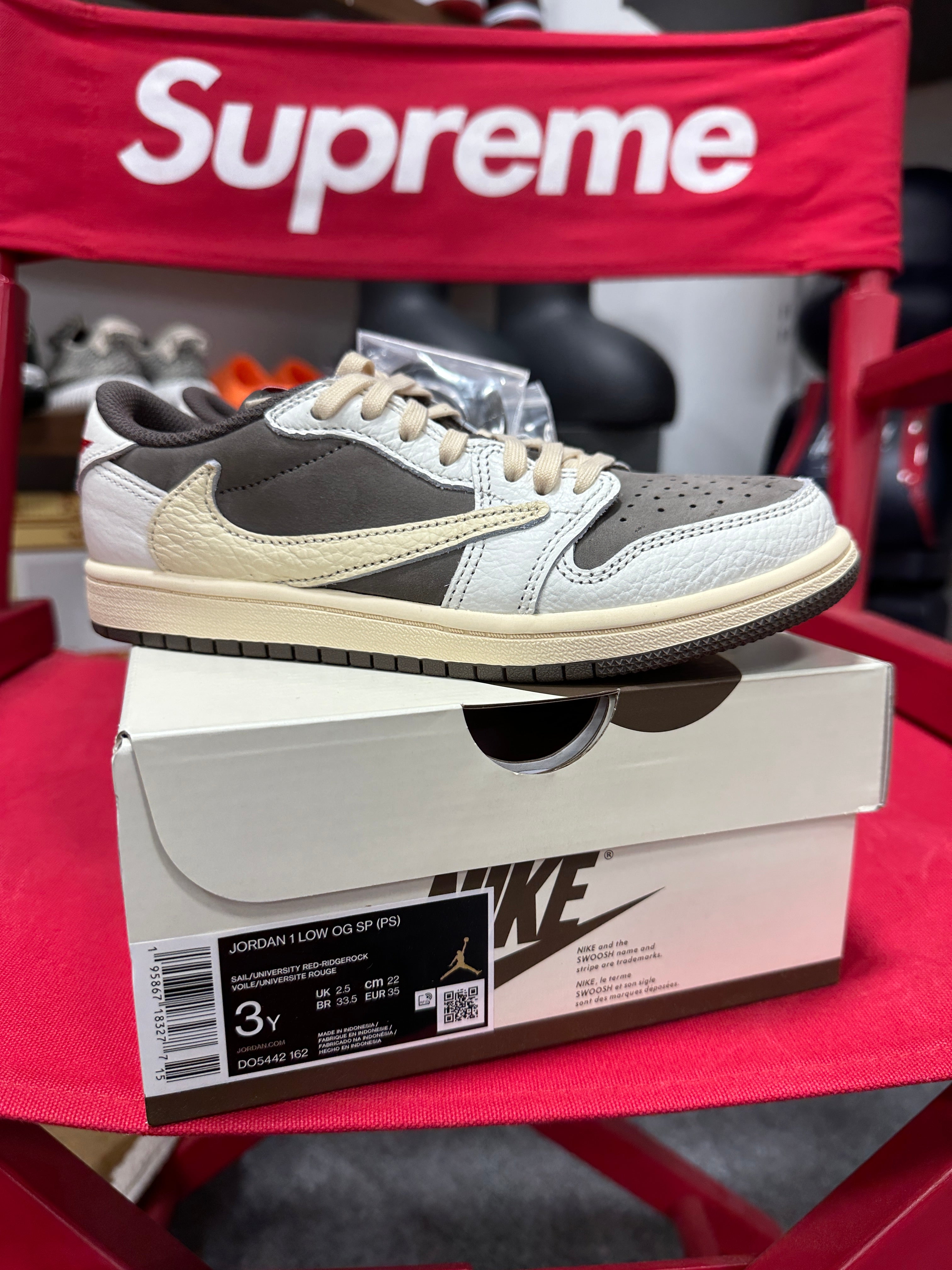 Jordan 1 Low Travis Scott Reverse Mocha Sz 3y
