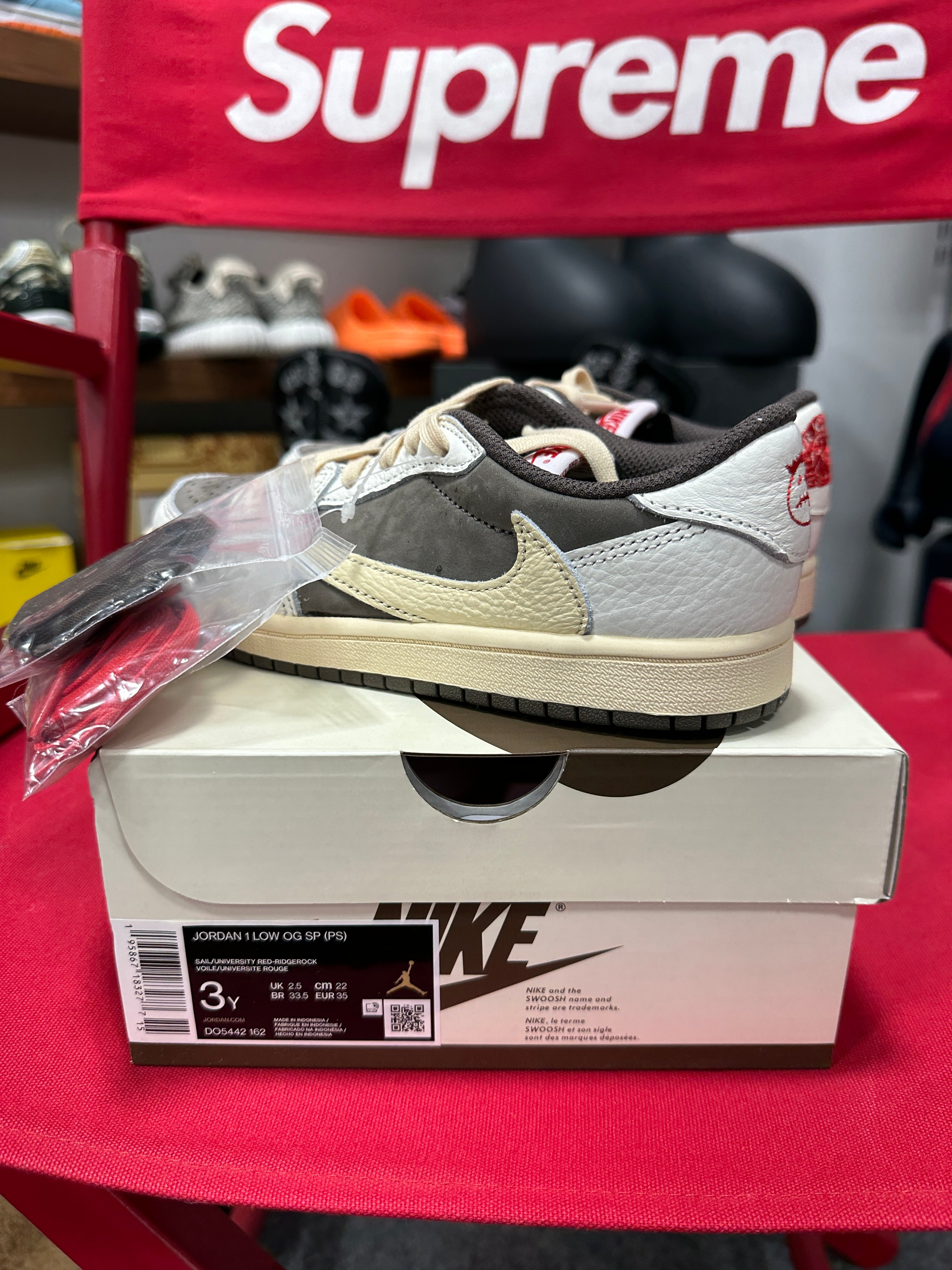 Jordan 1 Low Travis Scott Reverse Mocha Sz 3y