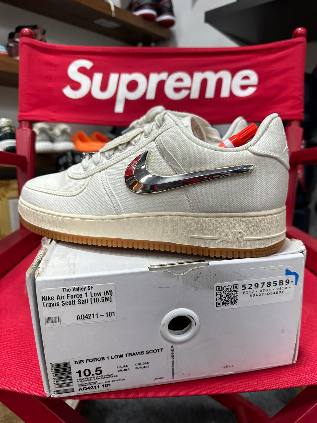 Nike Air Force 1 Low Travis Scott Sail Sz 10.5