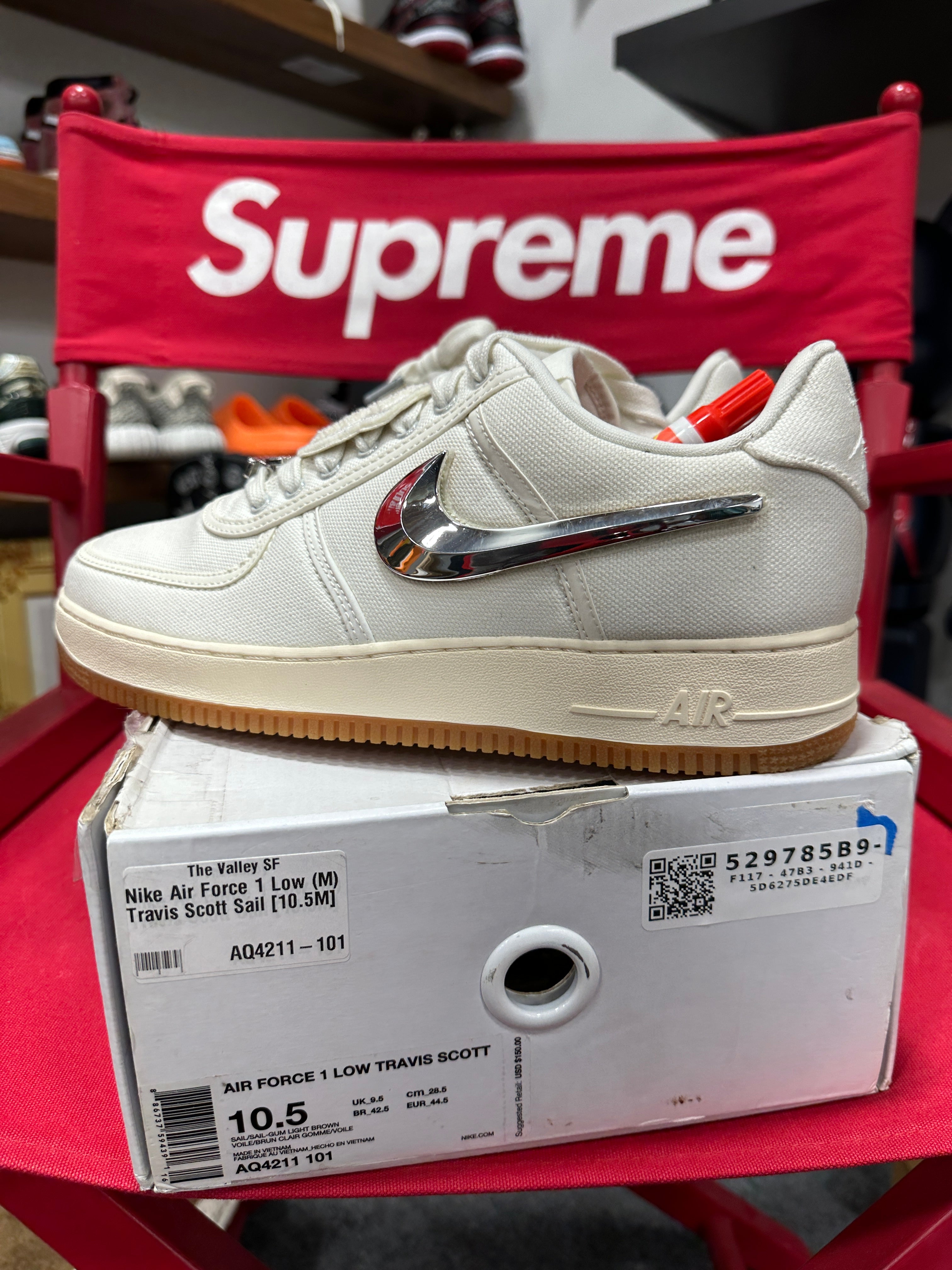 Nike Air Force 1 Low Travis Scott Sail Sz 10.5