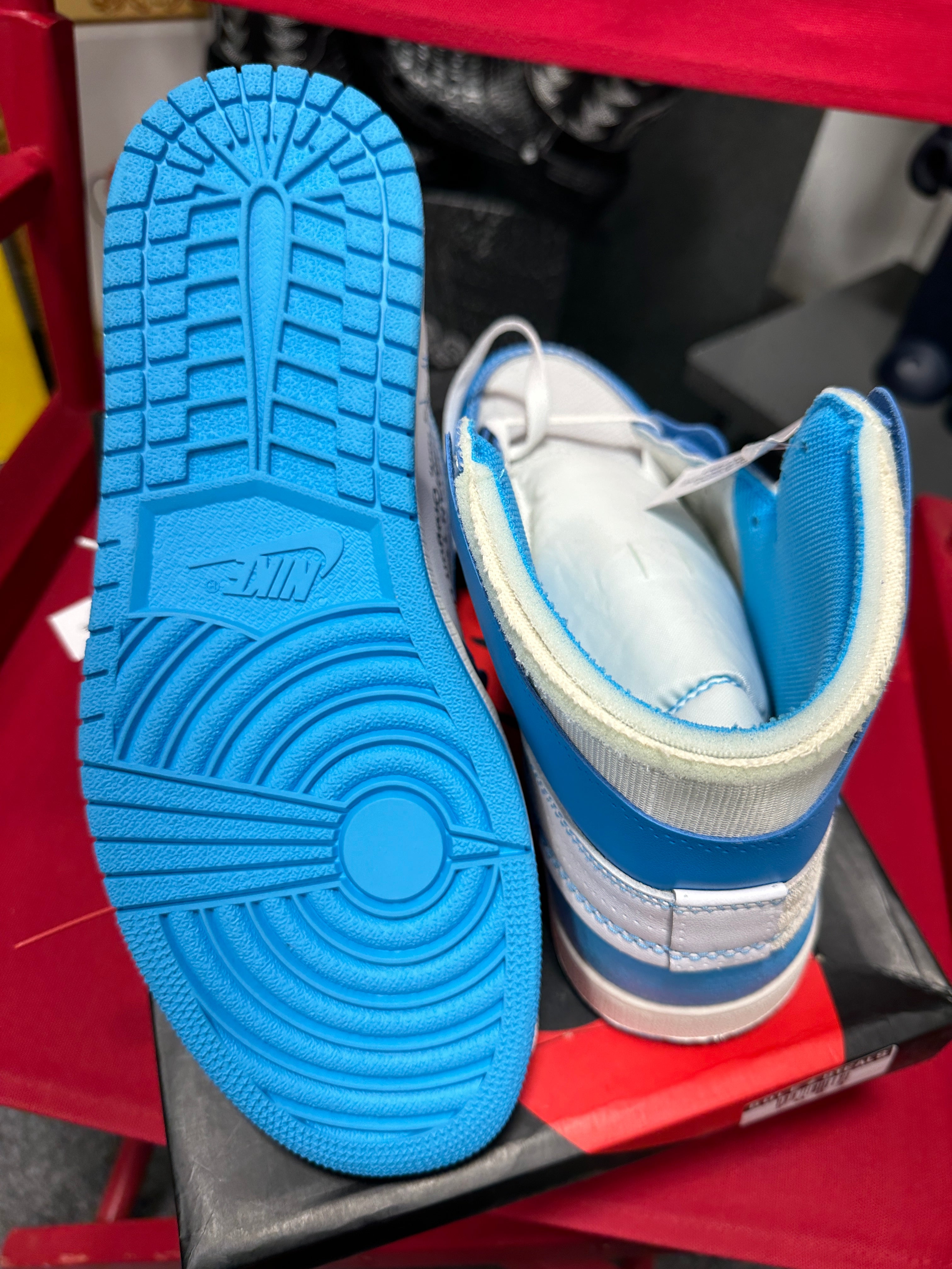 Jordan 1 Retro High Off-White University Blue Sz 10