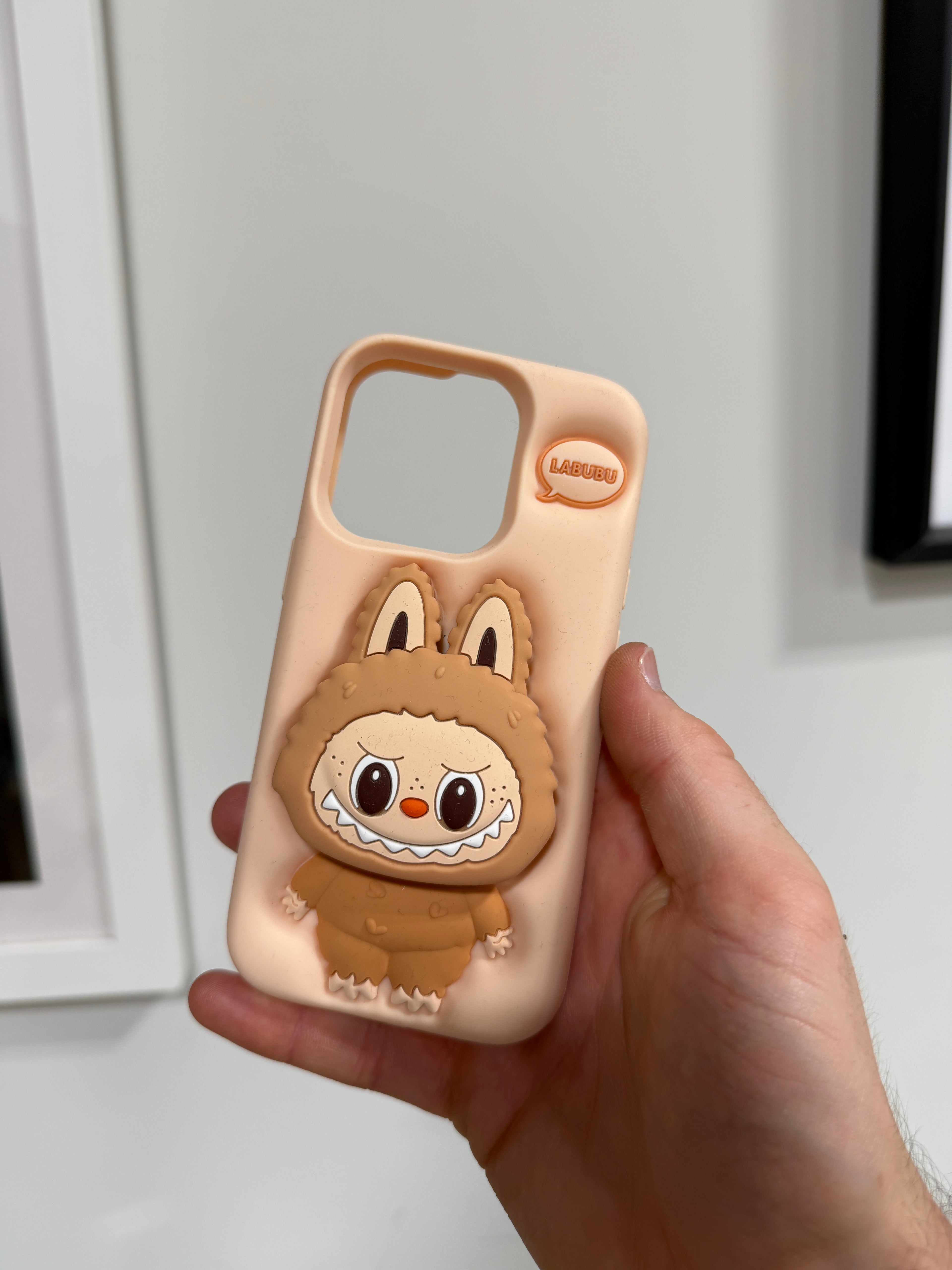 LaBuBu Soft Silicone Phone Cover With Holder Case for Apple iPhone 13/14/15 pro