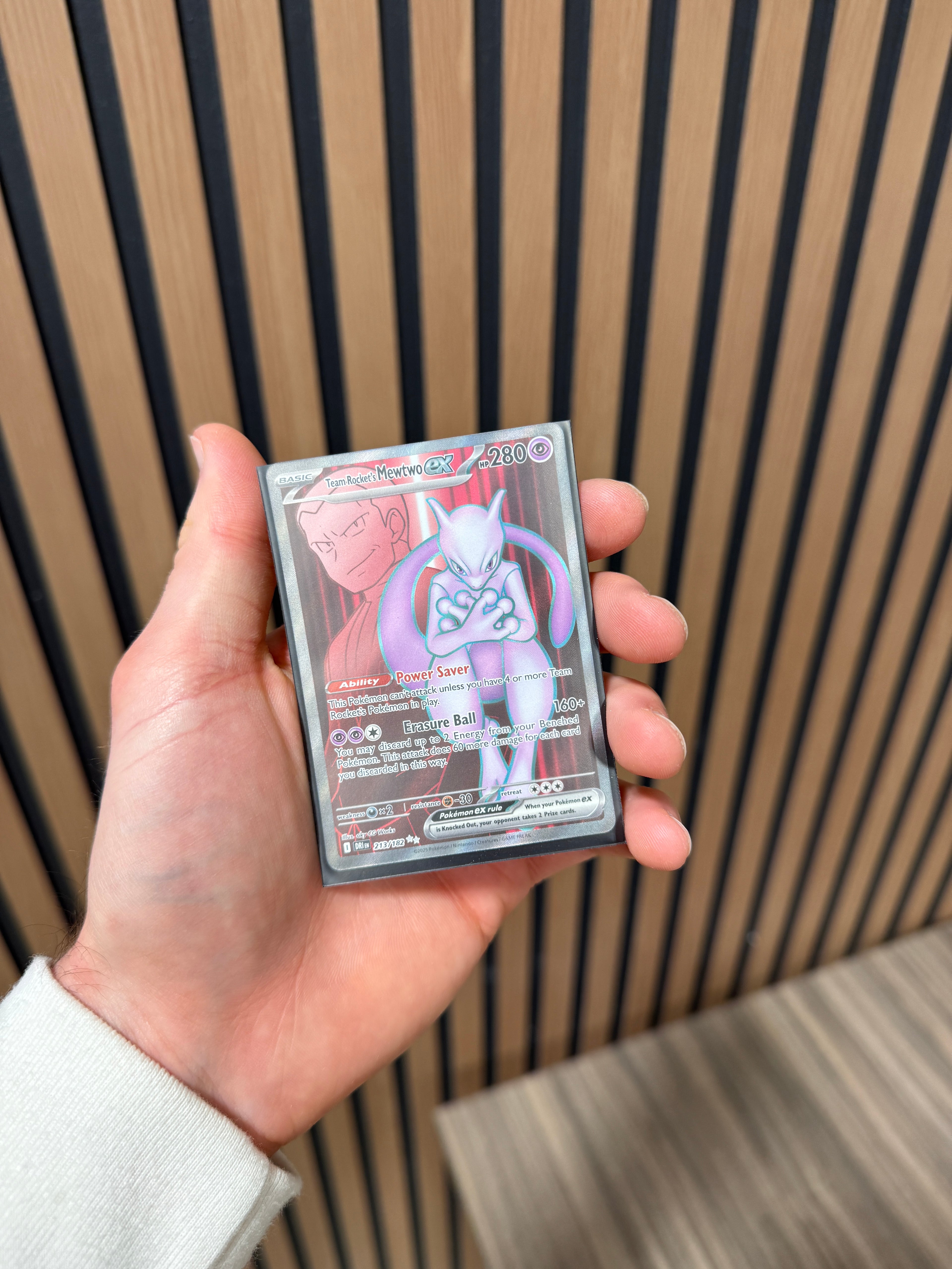 Destined Rivals Team Rocket's Mewtwo ex Full Art 213/182 English NM