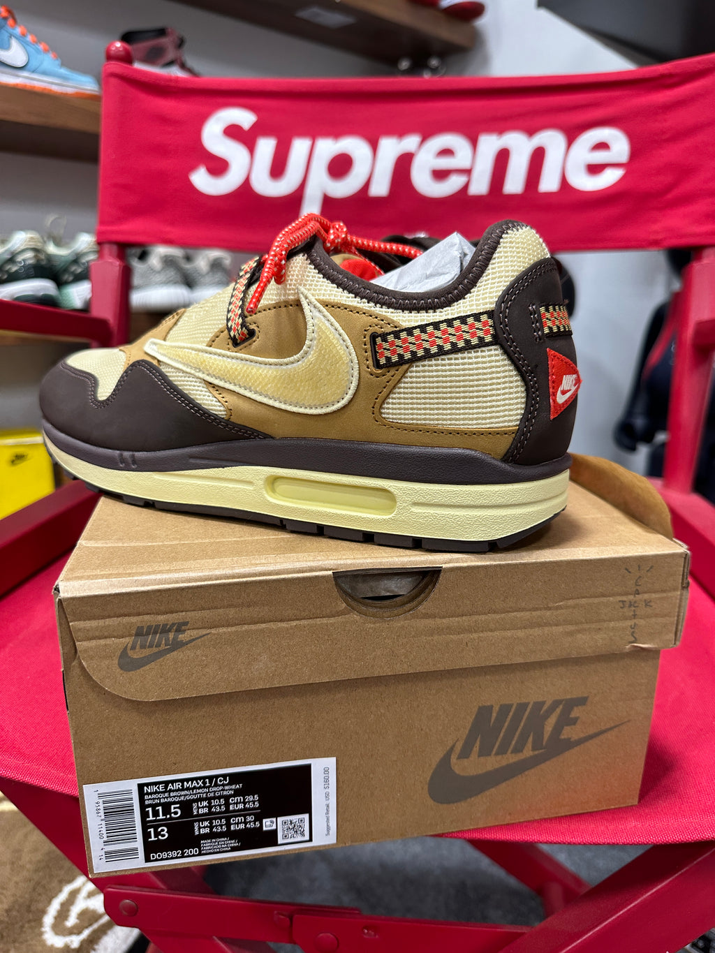 Nike Air Max 1 Travis Scott Baroque Brown Sz 11.5