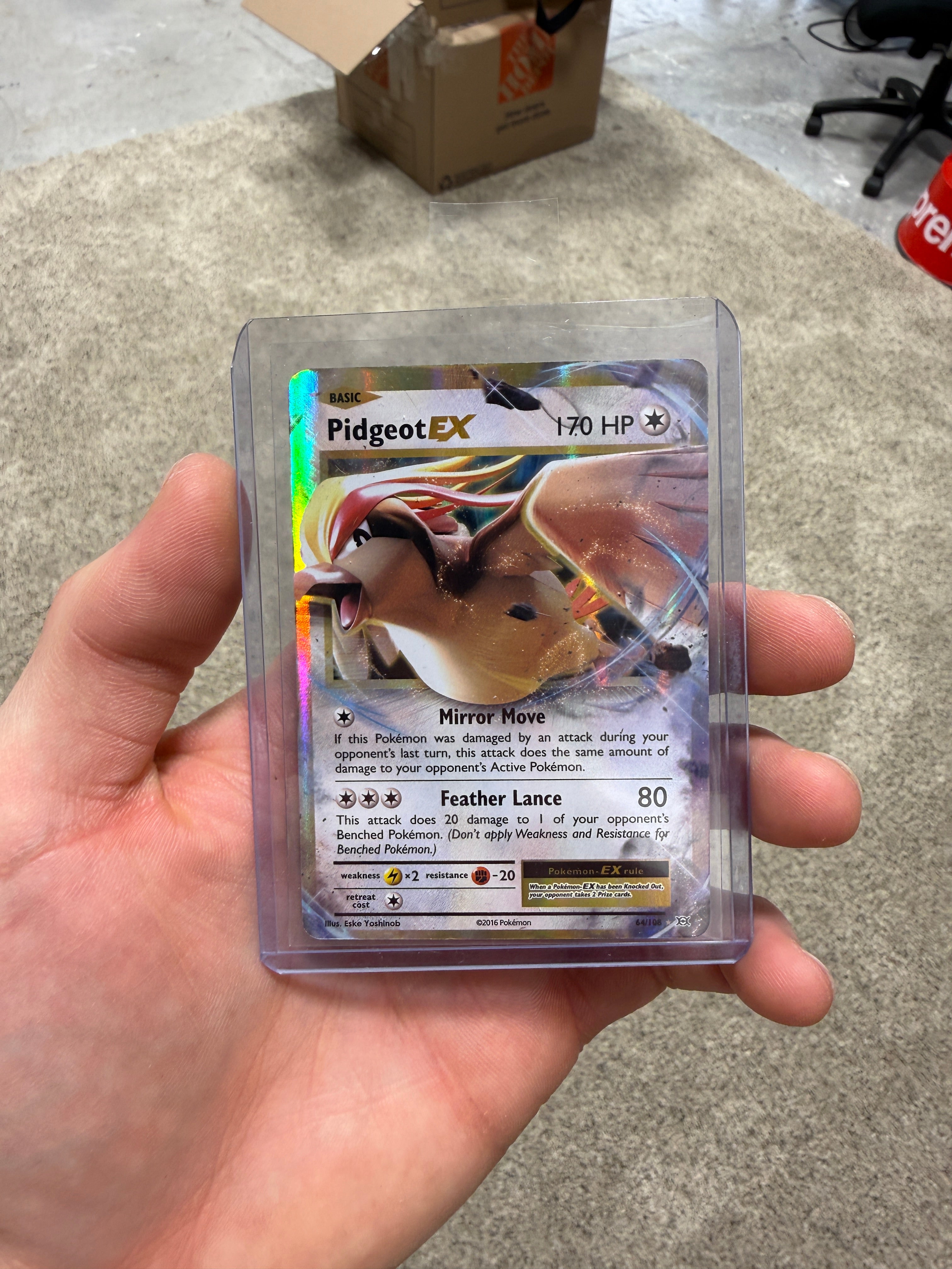 Pokémon Pidgeot EX 64/108 Evolutions Holo Card Near Mint Condition