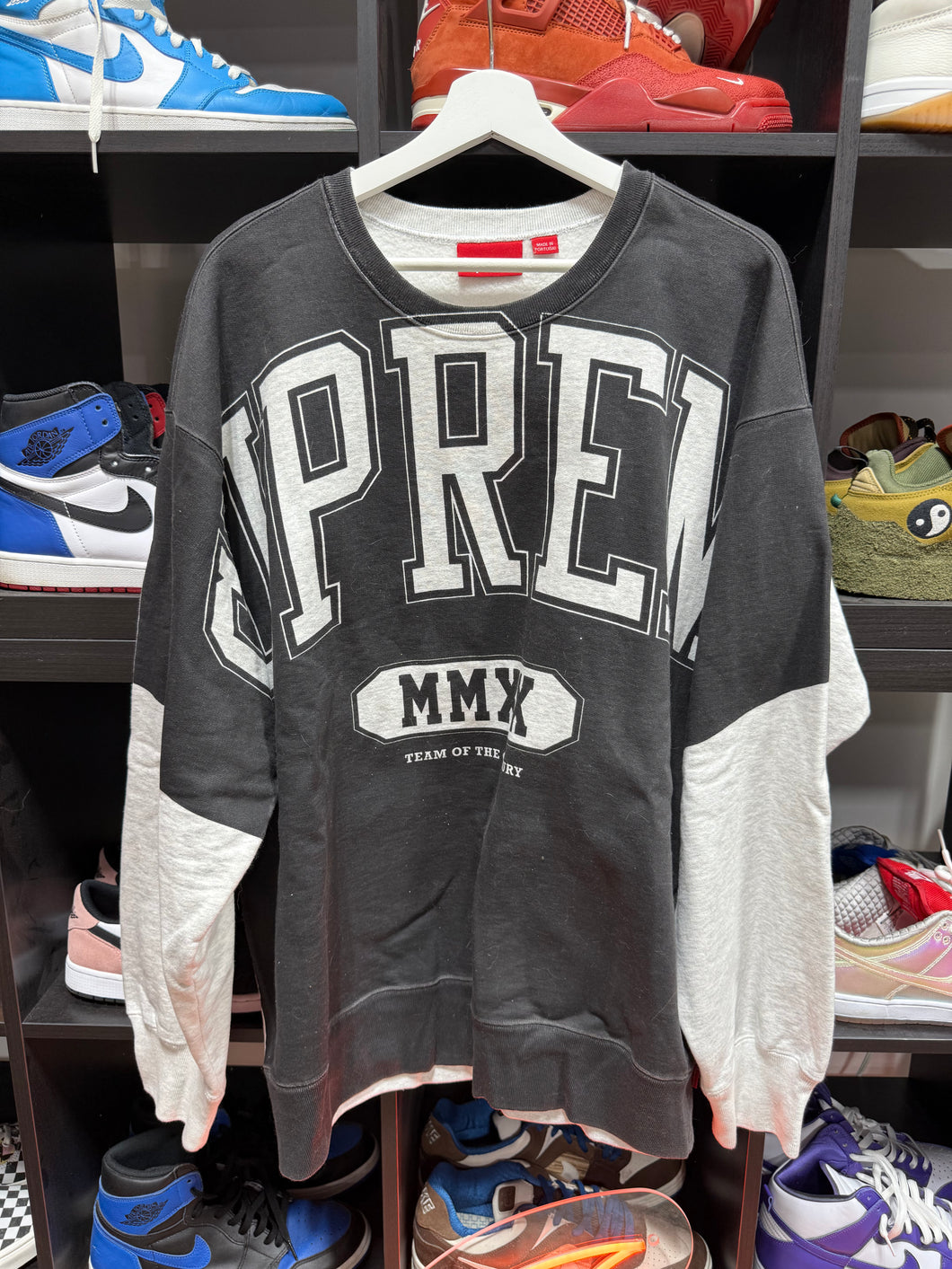 Supreme Black/White Crewneck Sz XL