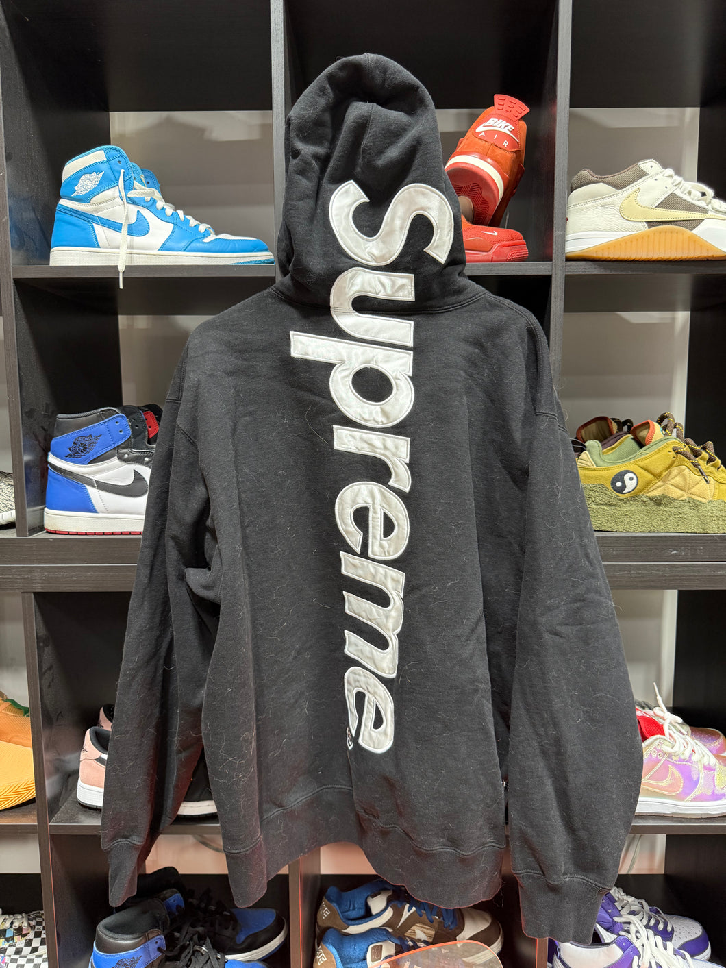 Supreme Satin Applique Hooded Sweatshirt (FW24) Sz XL