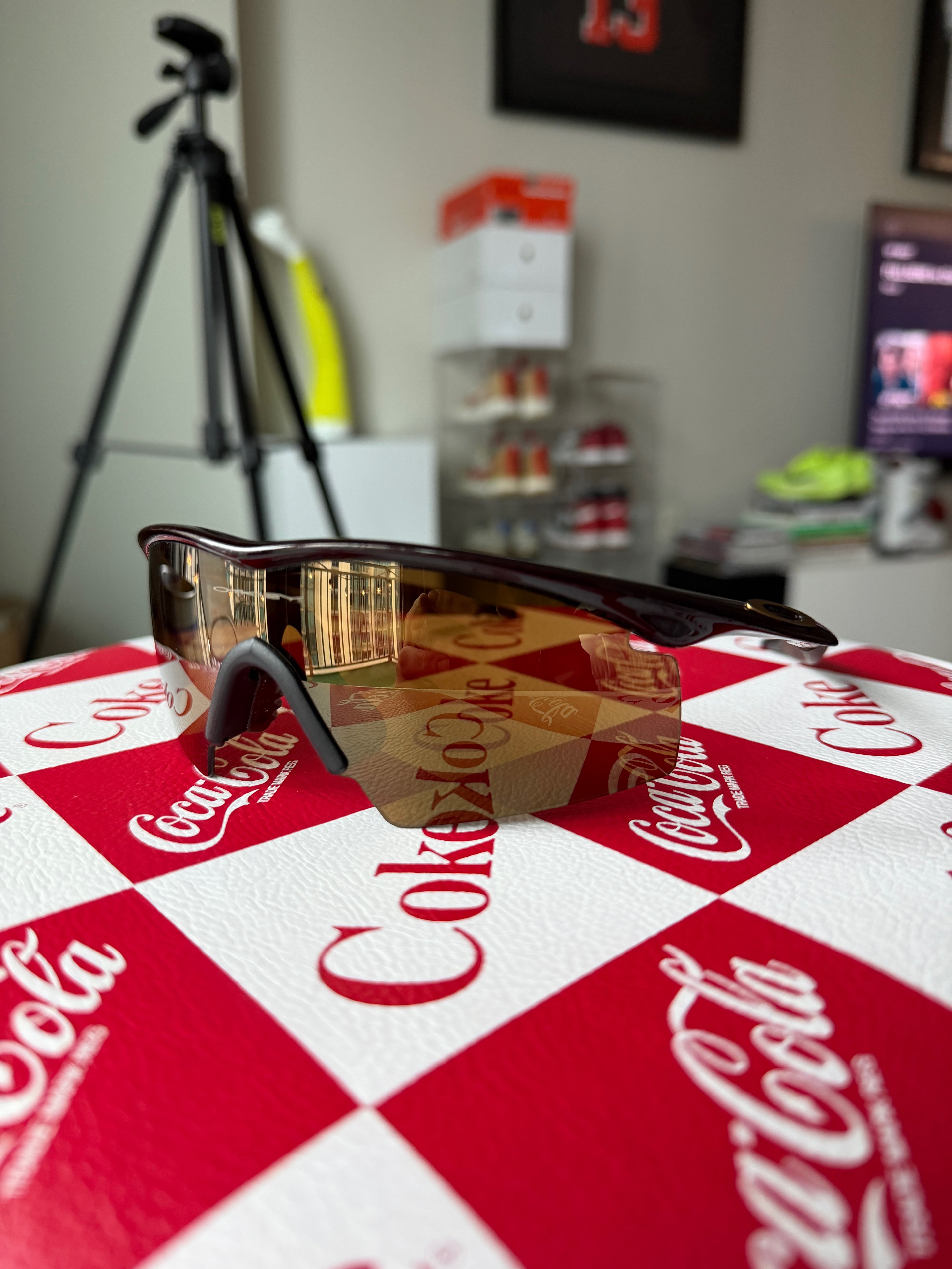 Oakley M Frame Pro ‘Blood’ sunglasses with Gold Iridium strike lenses