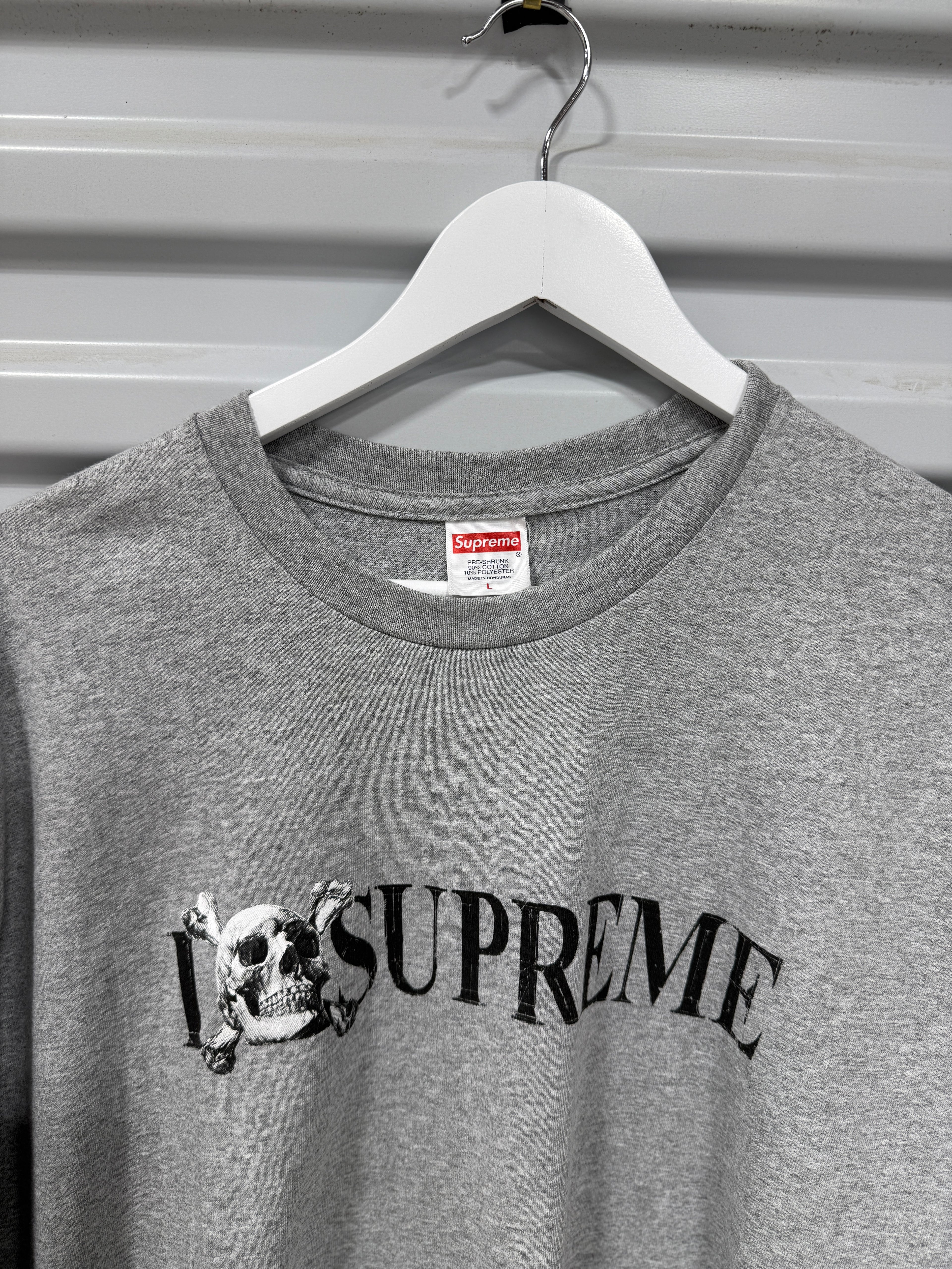 Supreme Skull Tee 'Heather Grey' Sz L