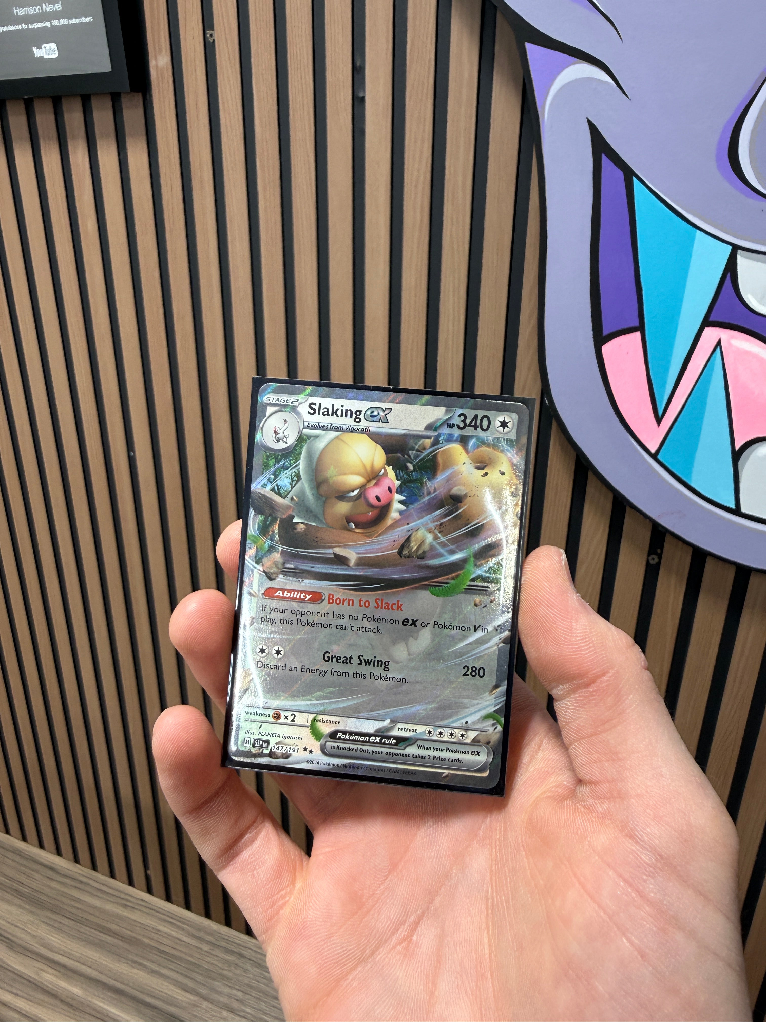 SLAKING EX 147/191 SURGING SPARKS POKEMON (DOUBLE RARE, NM)