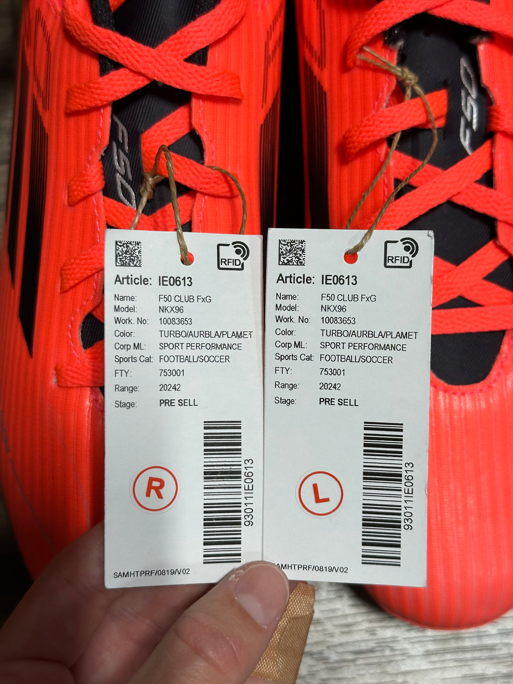 Adidas F50 Club FG/MG Turbo/Aurora Black/Platinum Metallic Sz 9