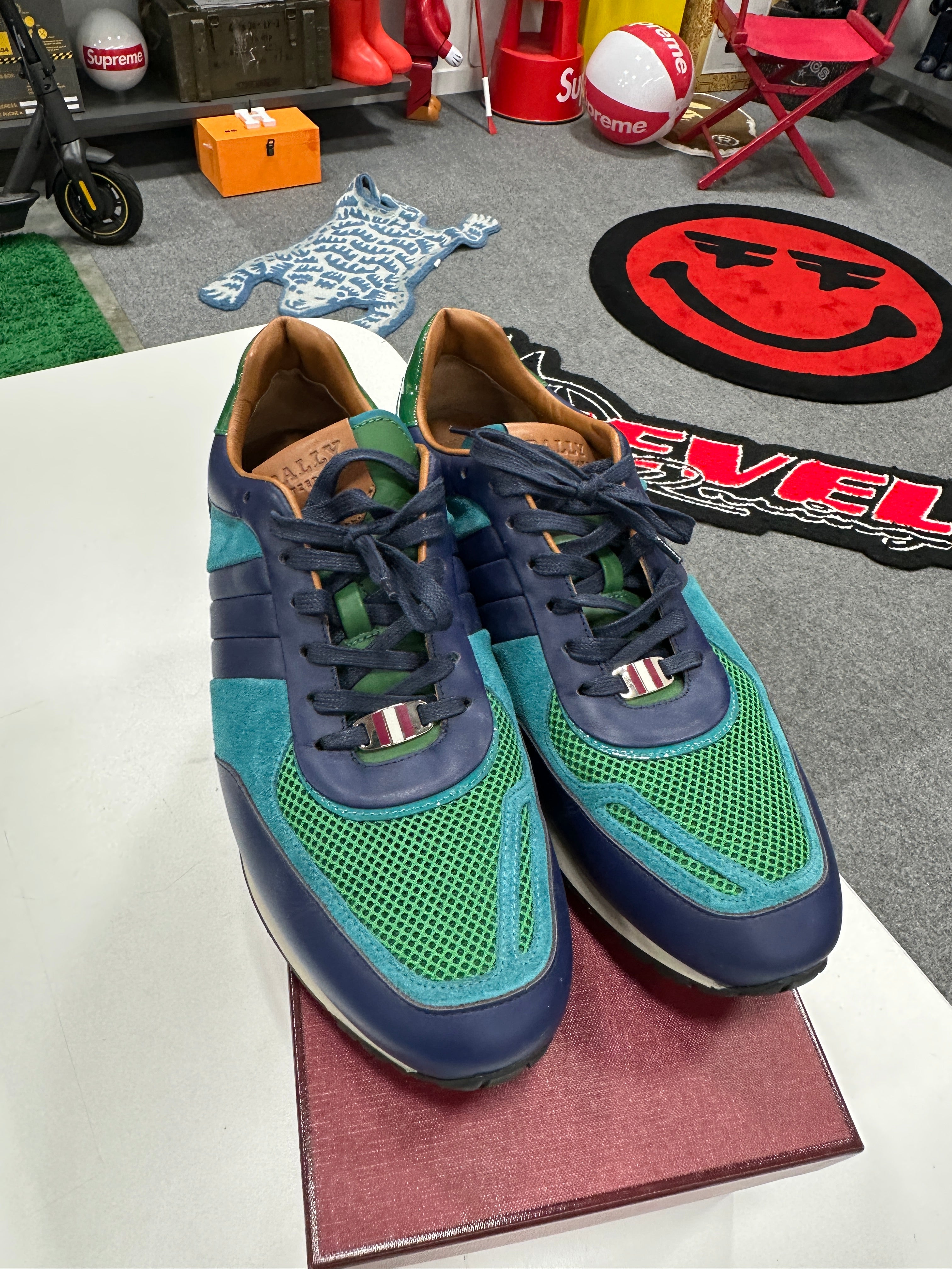 Bally Sneakers Blue Green Sz 13