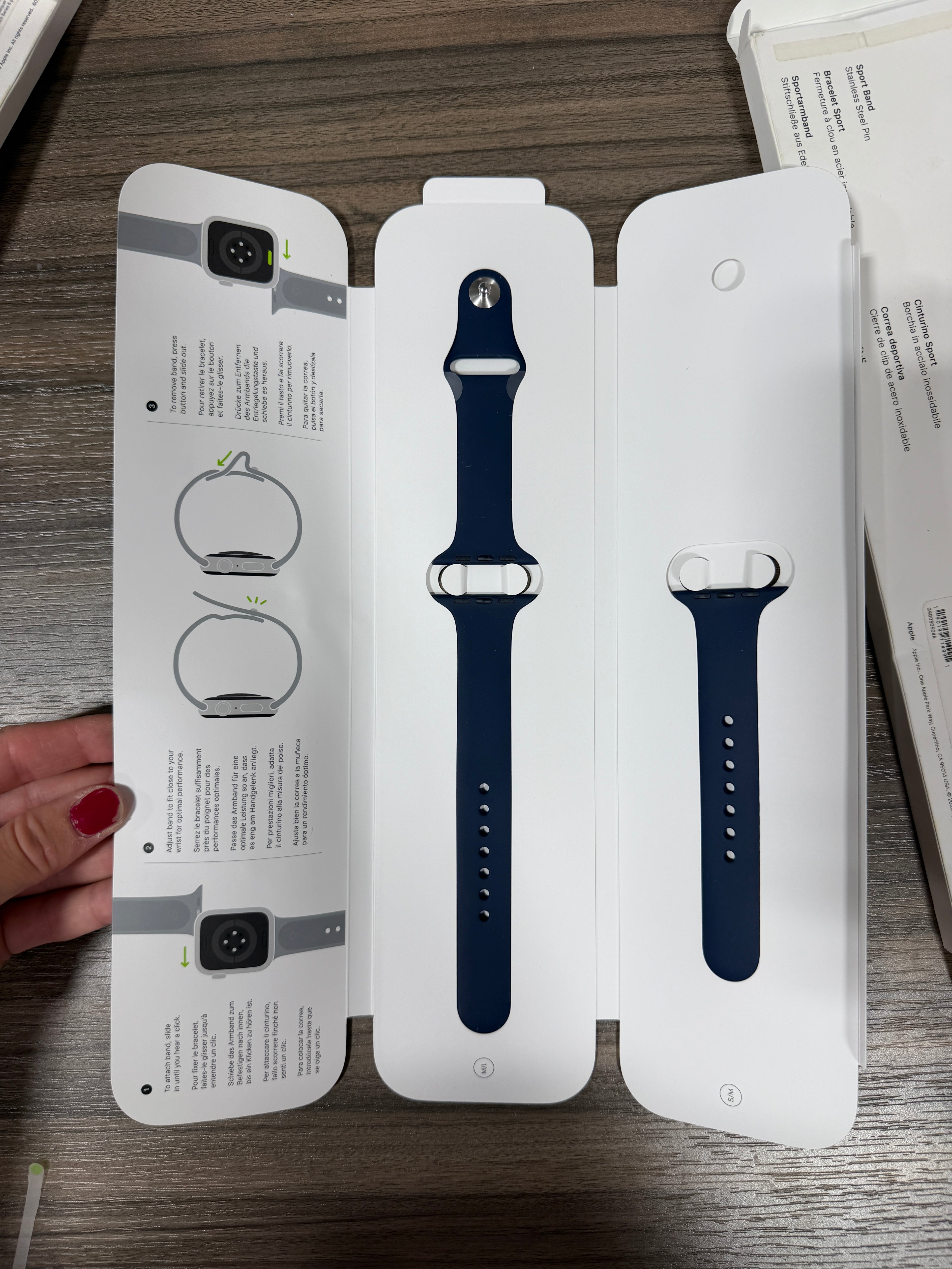 44 mm deep navy Apple Watch Sport Band