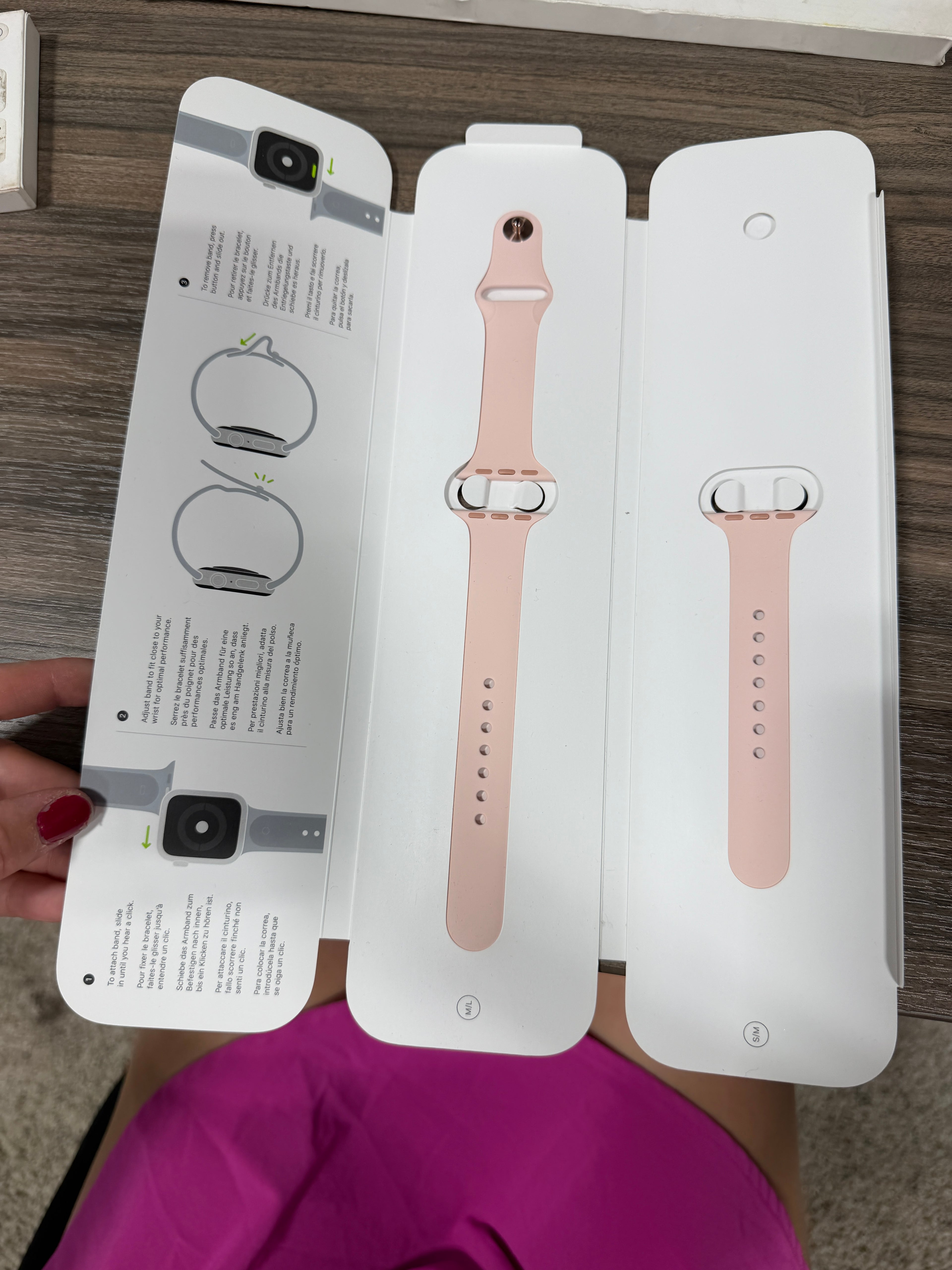 40 mm pink sand with rose gold apple watch sport band