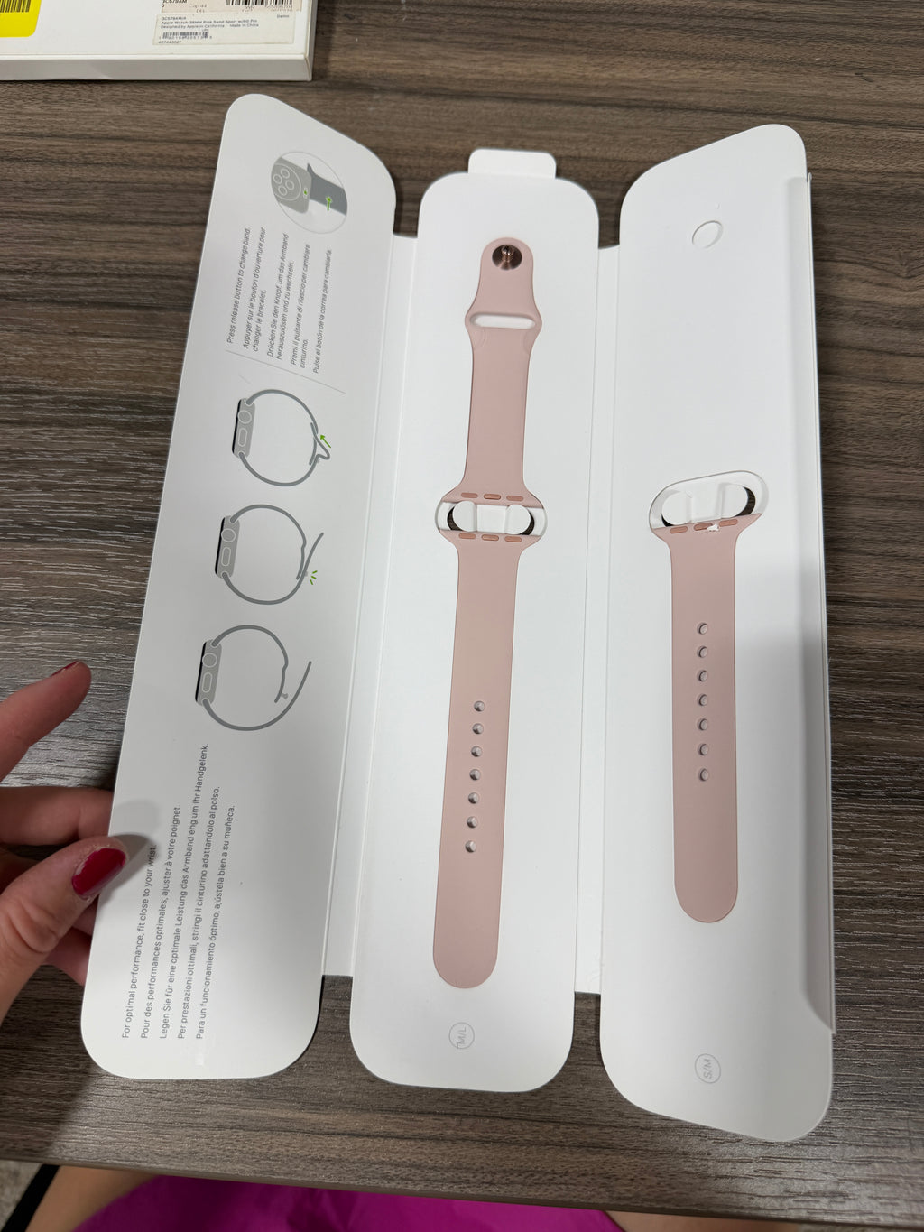 38 mm pink sand with rose gold apple watch sport band