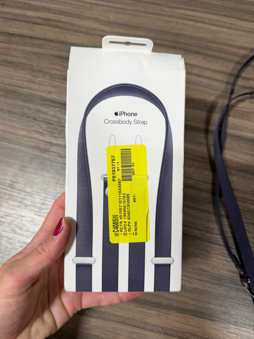 Apple iPhone Crossbody Strap in a dark blue