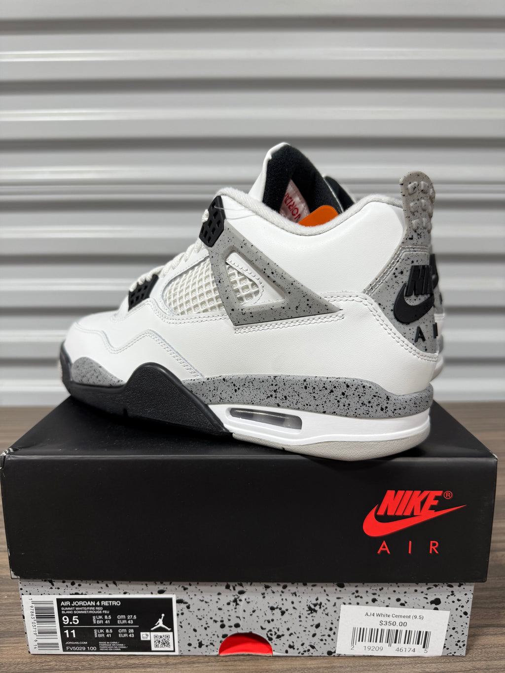 Jordan 4 White Cement Sz 9.5