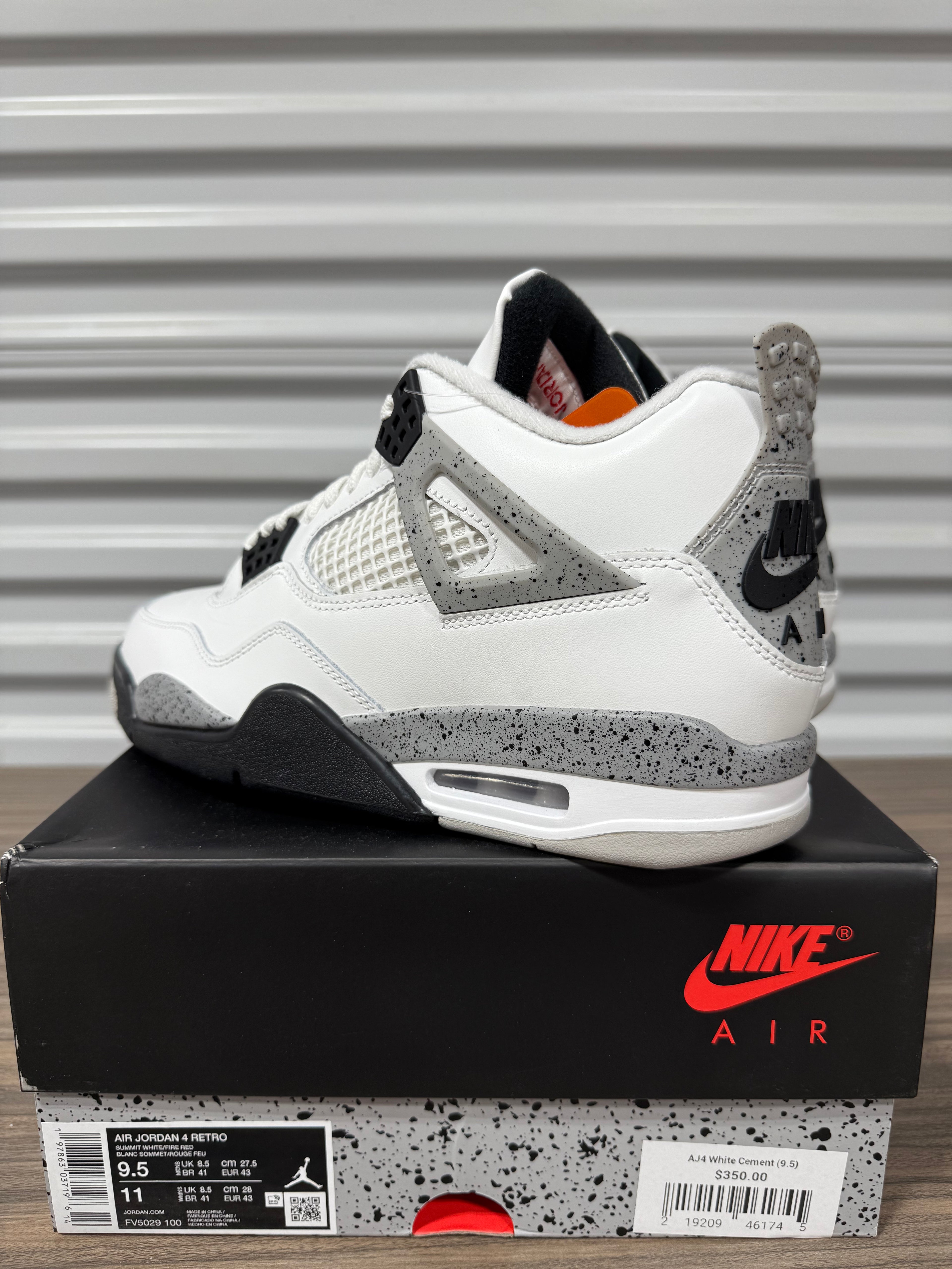 Jordan 4 White Cement Sz 9.5