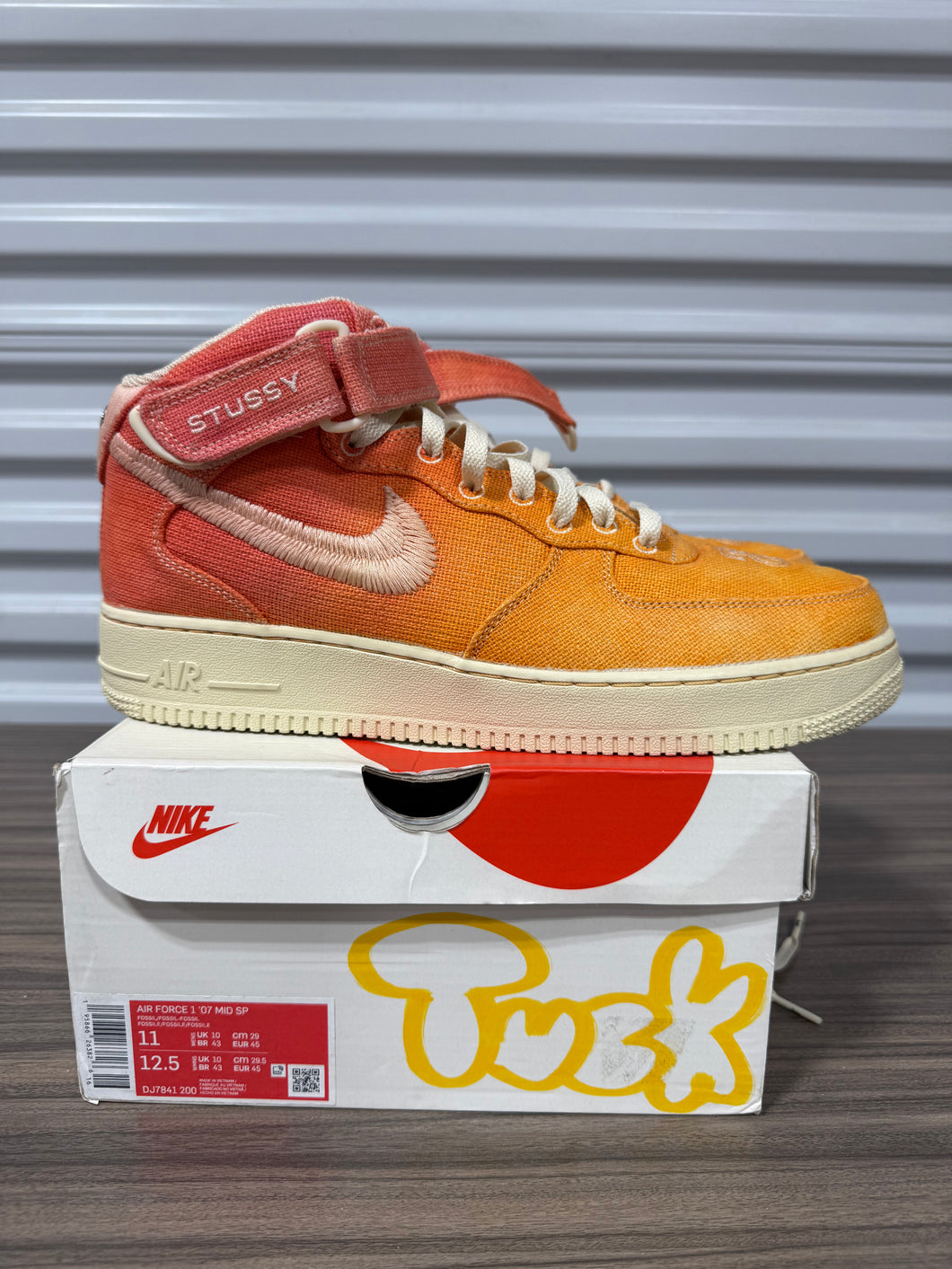 Air Force 1 Mid x Stussy Fossil Sz 11 Read Description
