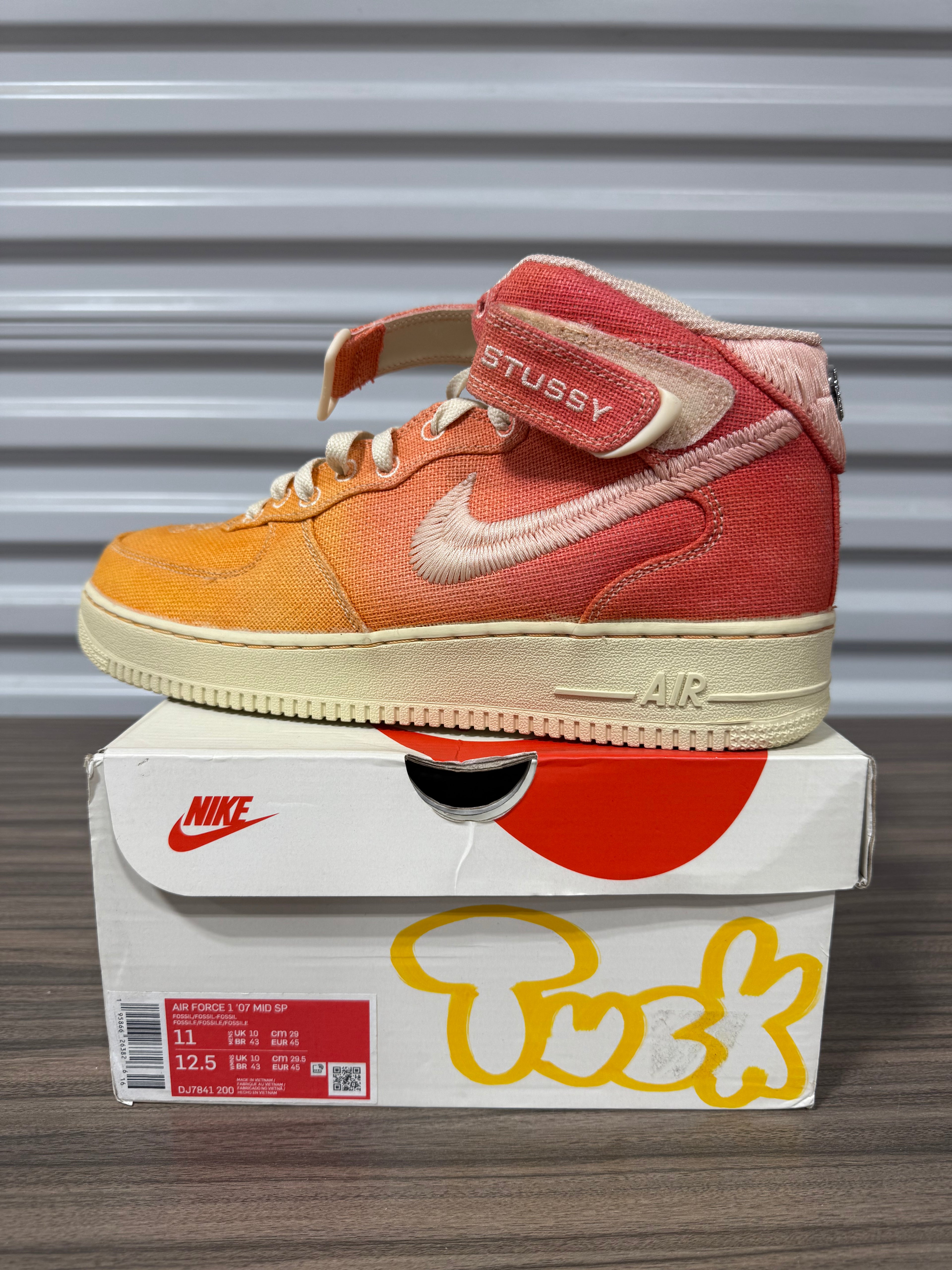 Air Force 1 Mid x Stussy Fossil Sz 11 Read Description