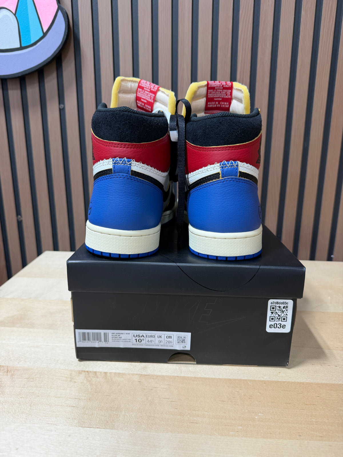 Union LA x Fragment Design x Air Jordan 1 Retro High OG men's sz 10.5