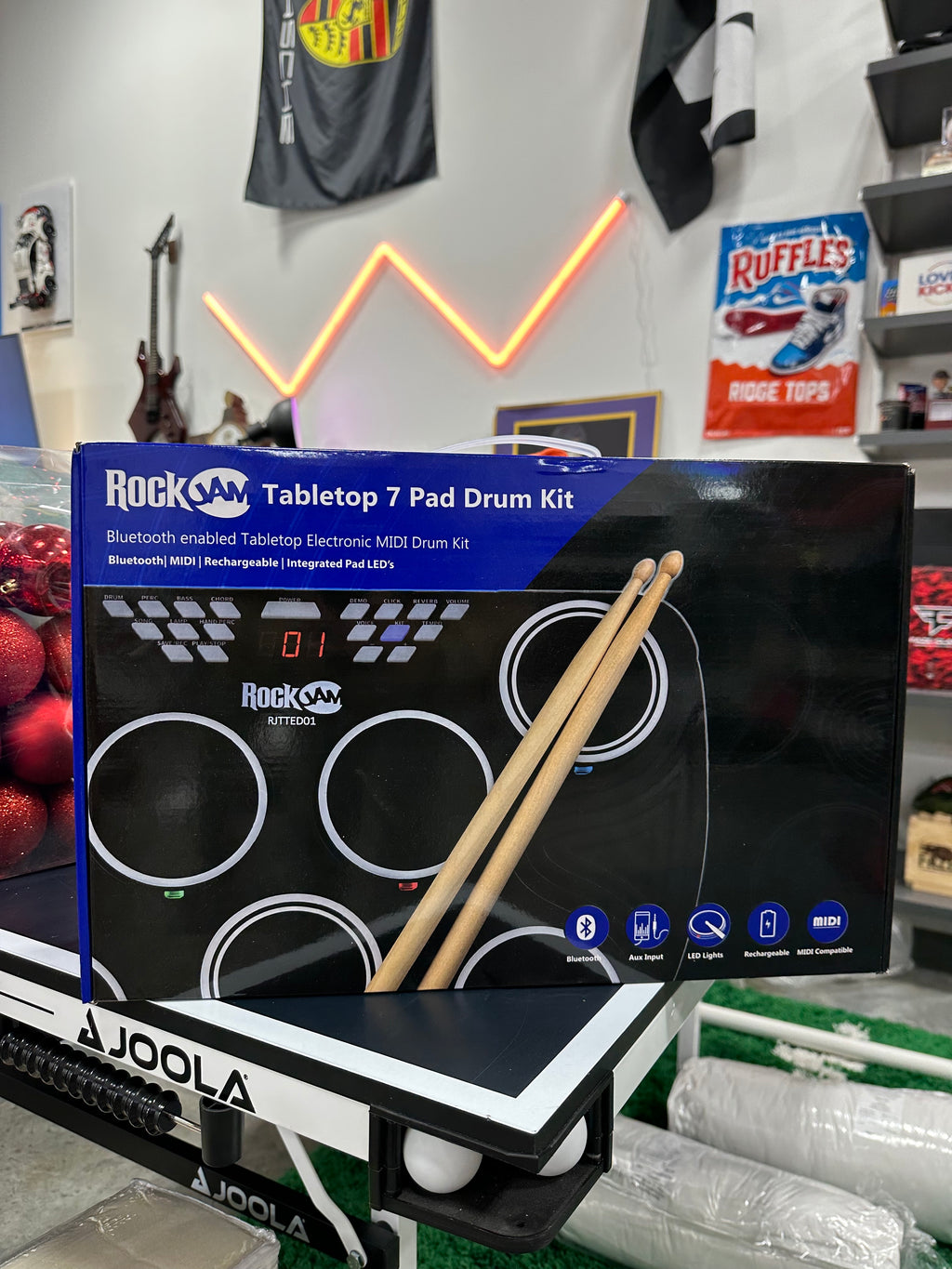 RockJam Tabletop 7 Pad Electronic MIDI Bluetooth Drum Kit